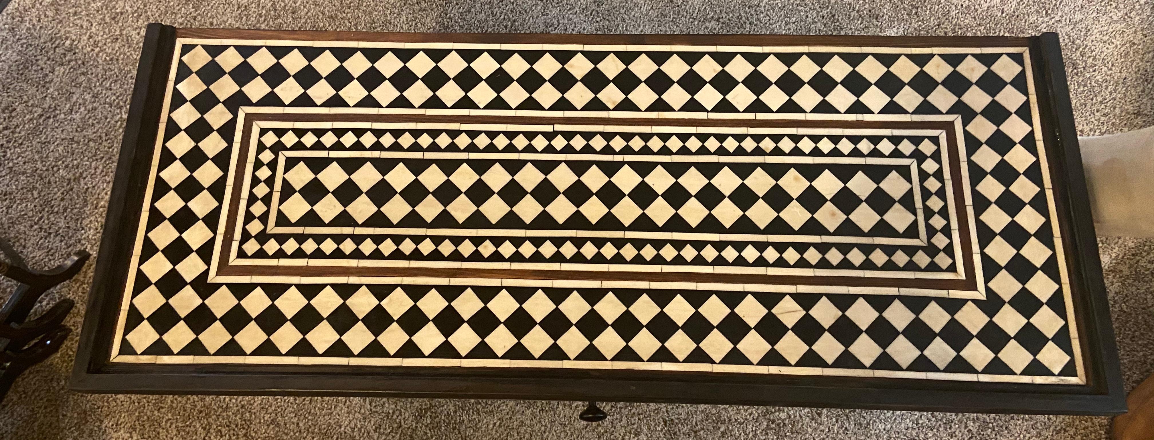 Art Deco Style Black and White Console Table and Mirror in Diamond Pattern 4