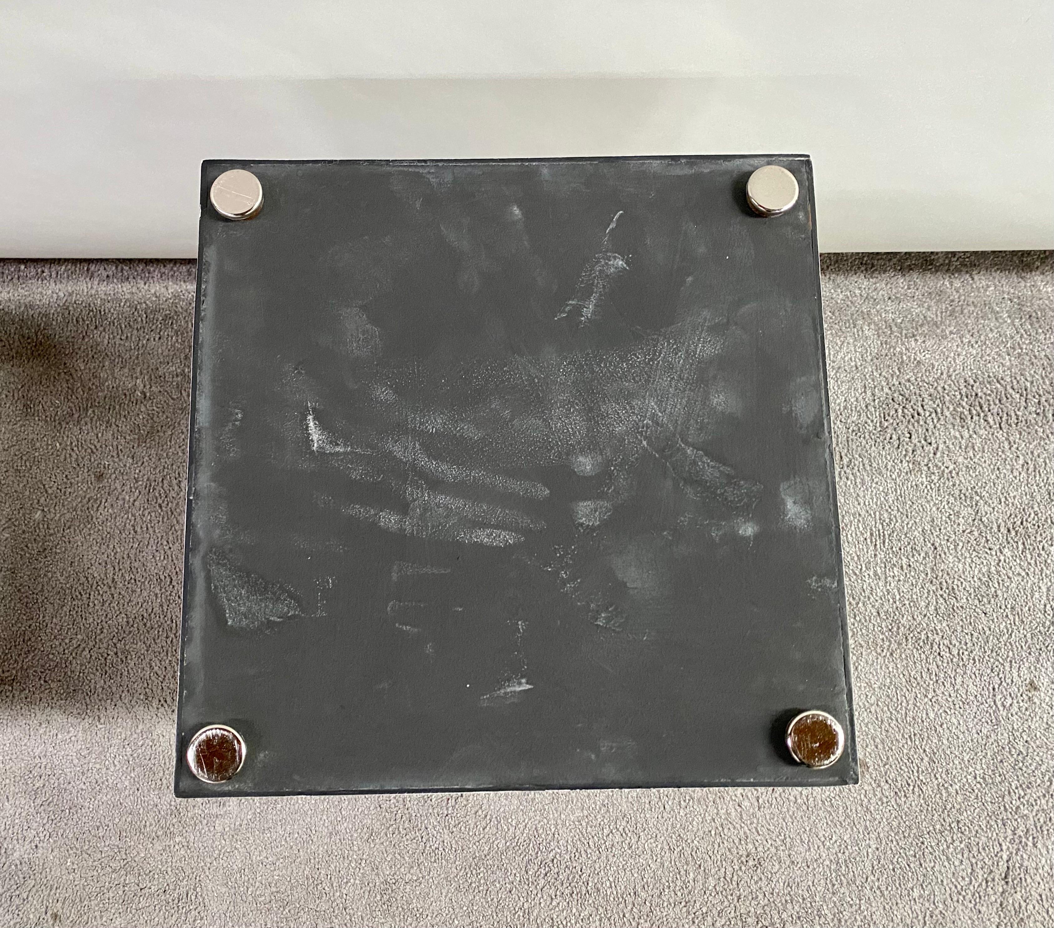 Art Deco Style Black and White Resin Sculptural Side, End Table or Stool 8