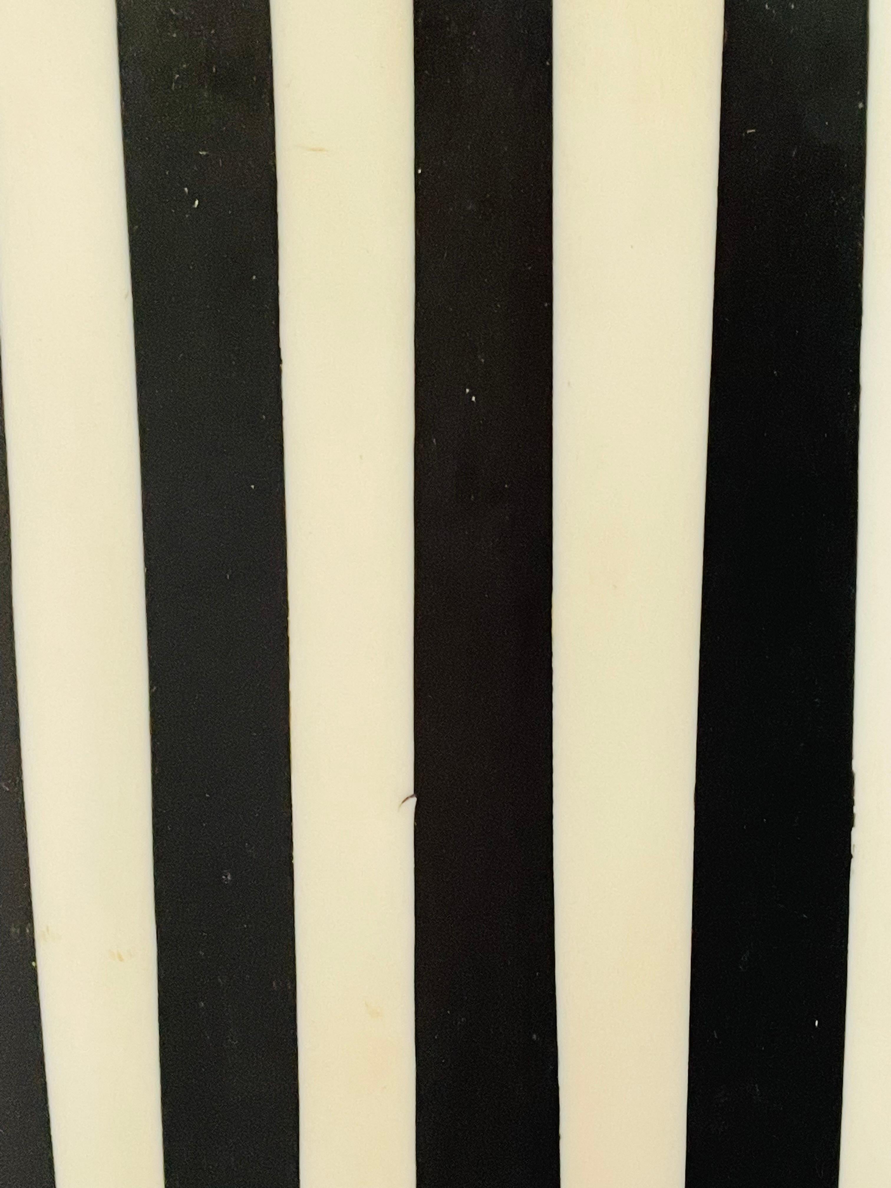 Art Deco Style Black and White Resin Side, End Table or Stool, a Pair 3