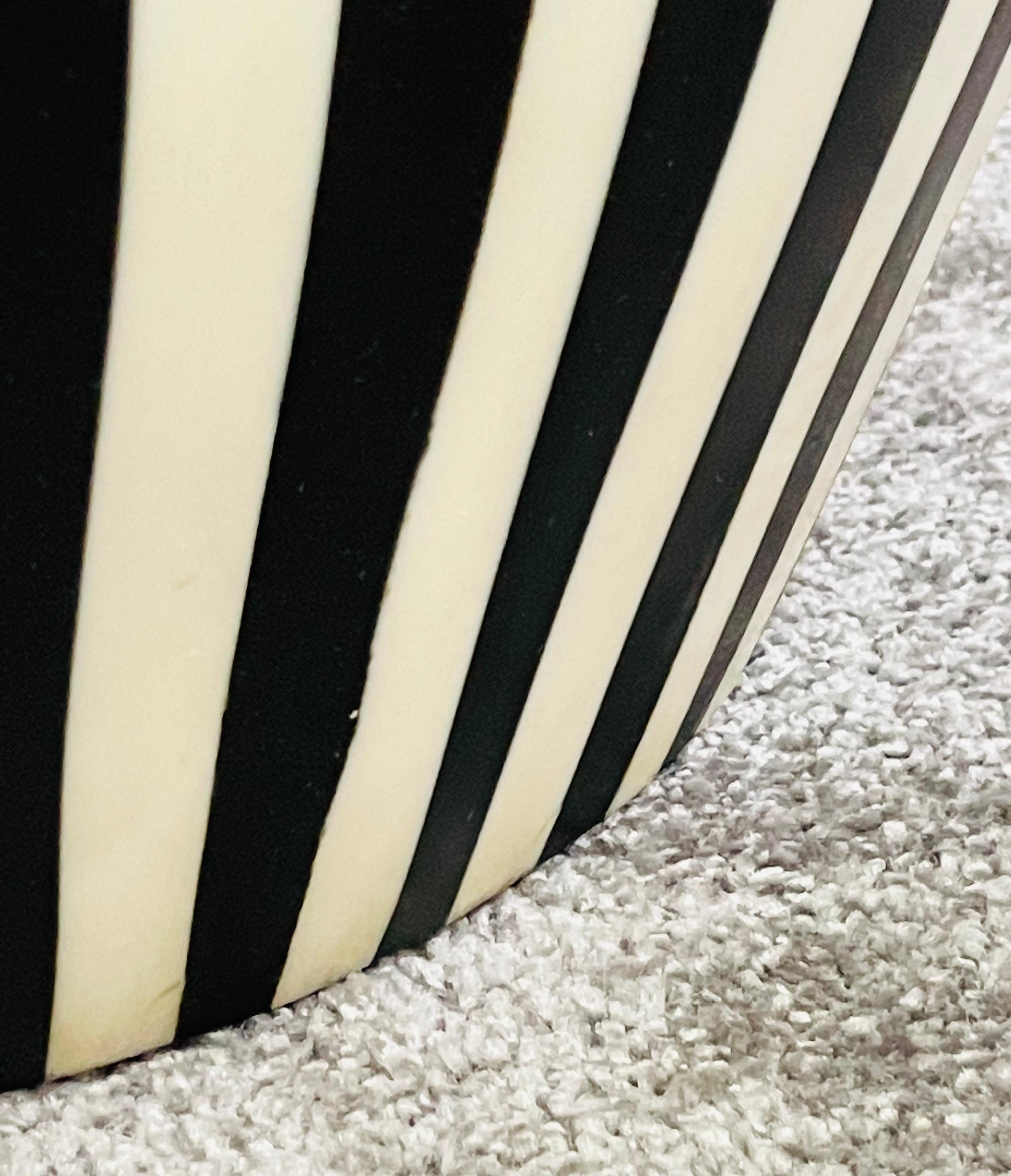 Art Deco Style Black and White Resin Side, End Table or Stool, a Pair 5
