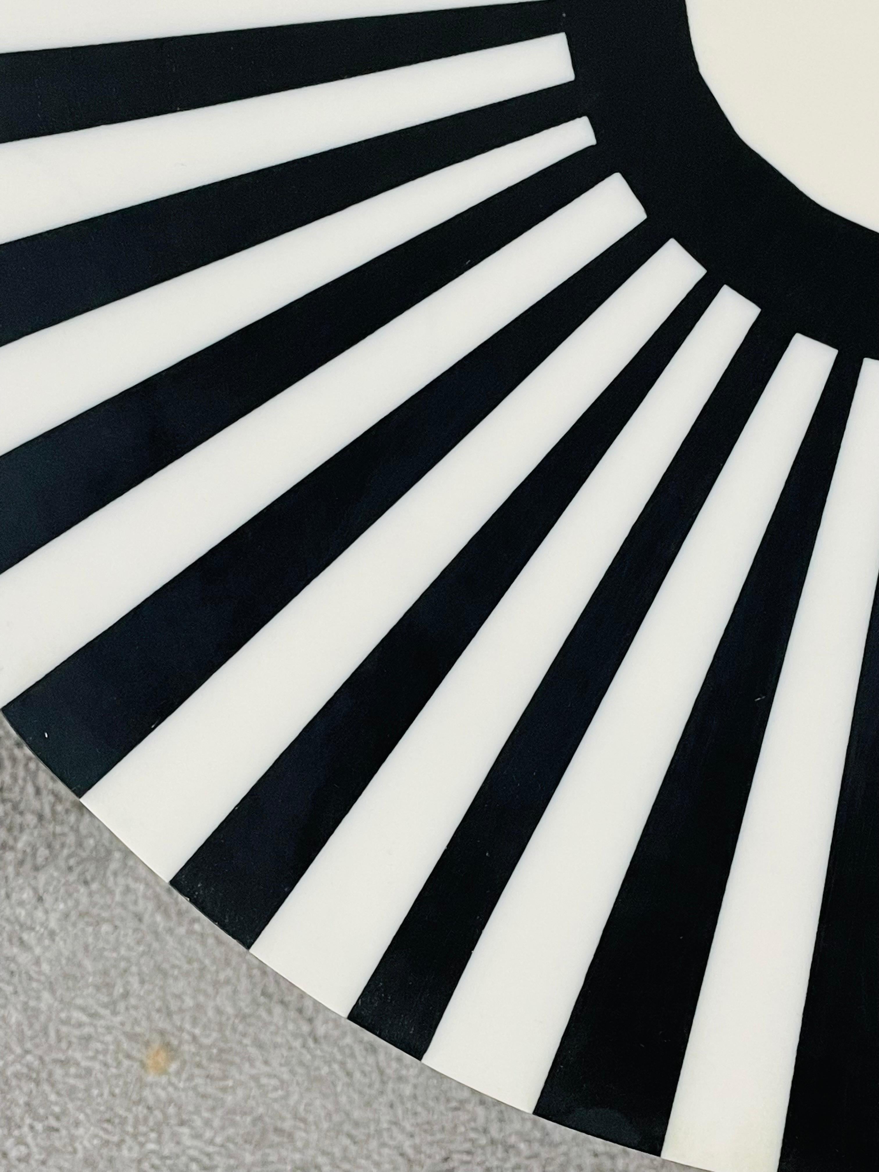Art Deco Style Black and White Resin Side, End Table or Stool, a Pair In Good Condition In Plainview, NY