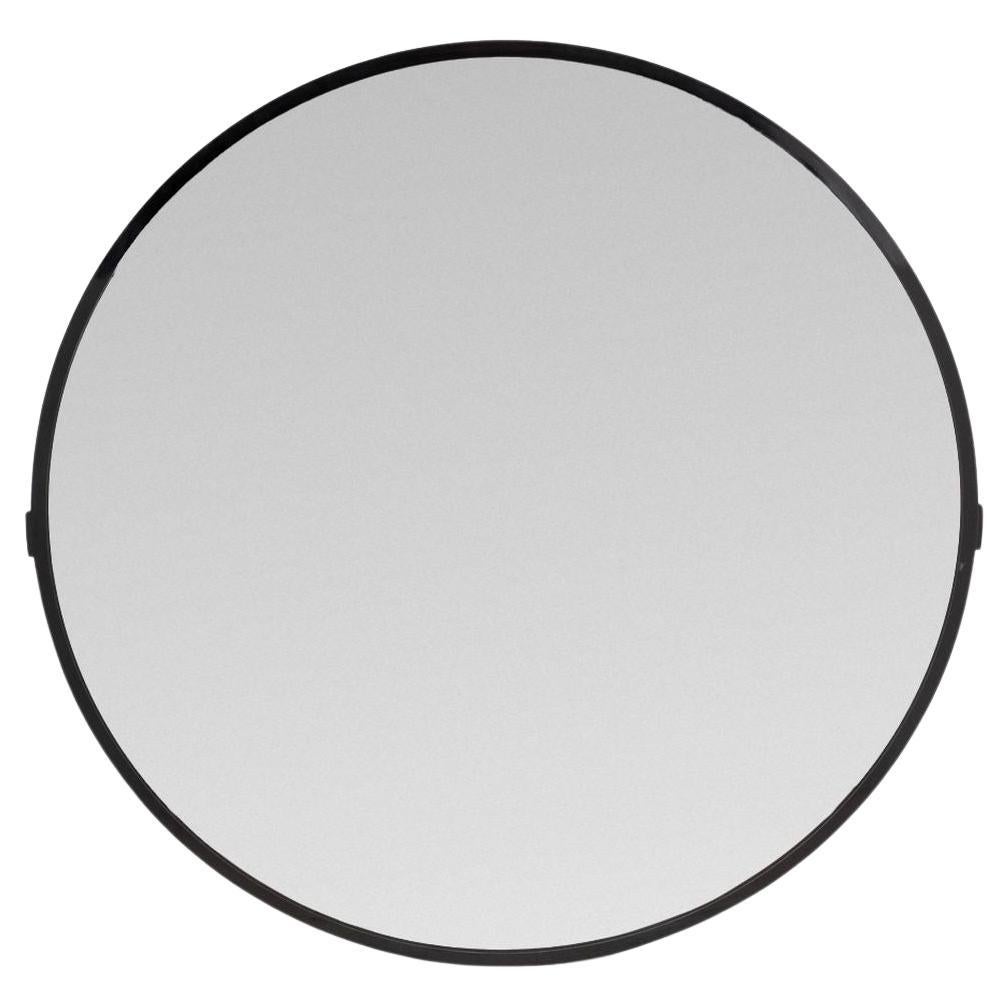 Miroir circulaire noir de style Art Deco en vente