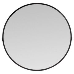 Miroir circulaire noir de style Art Deco