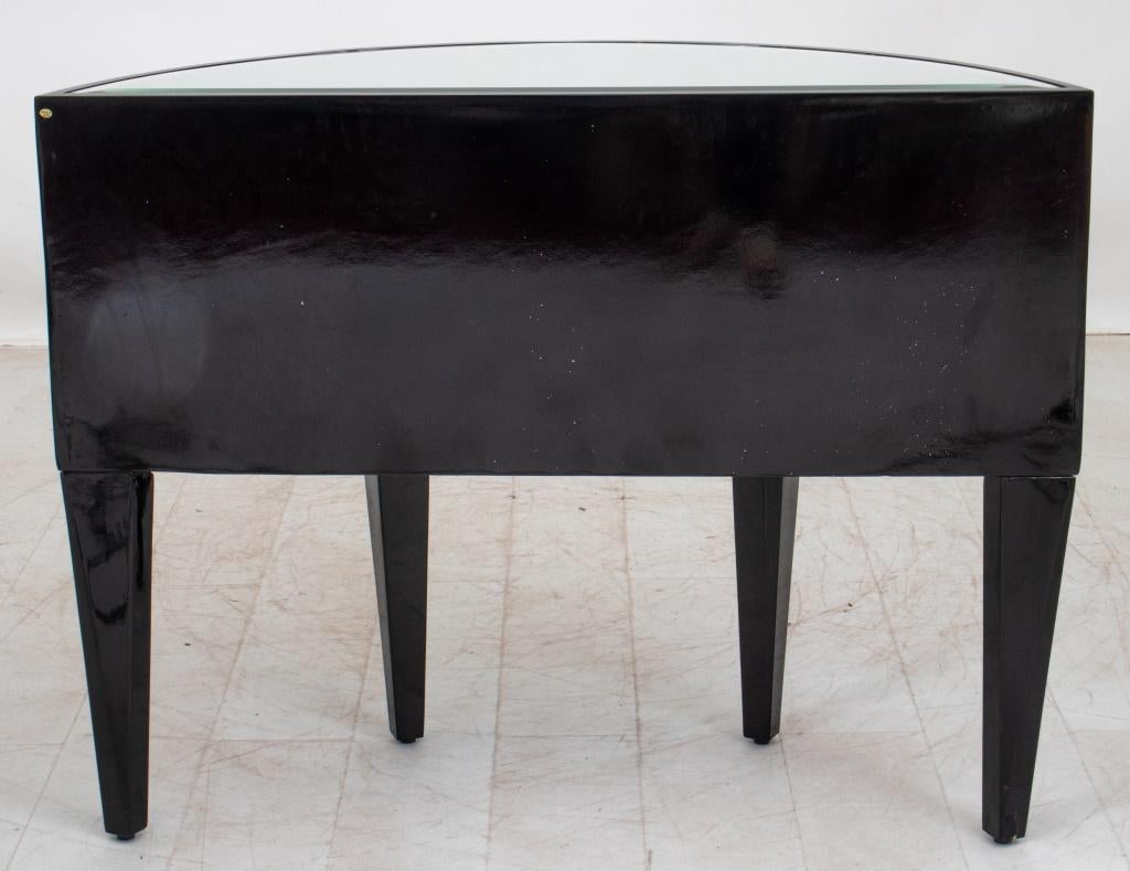Art Deco Style Black Lacquered Demilune Cabinet For Sale 4