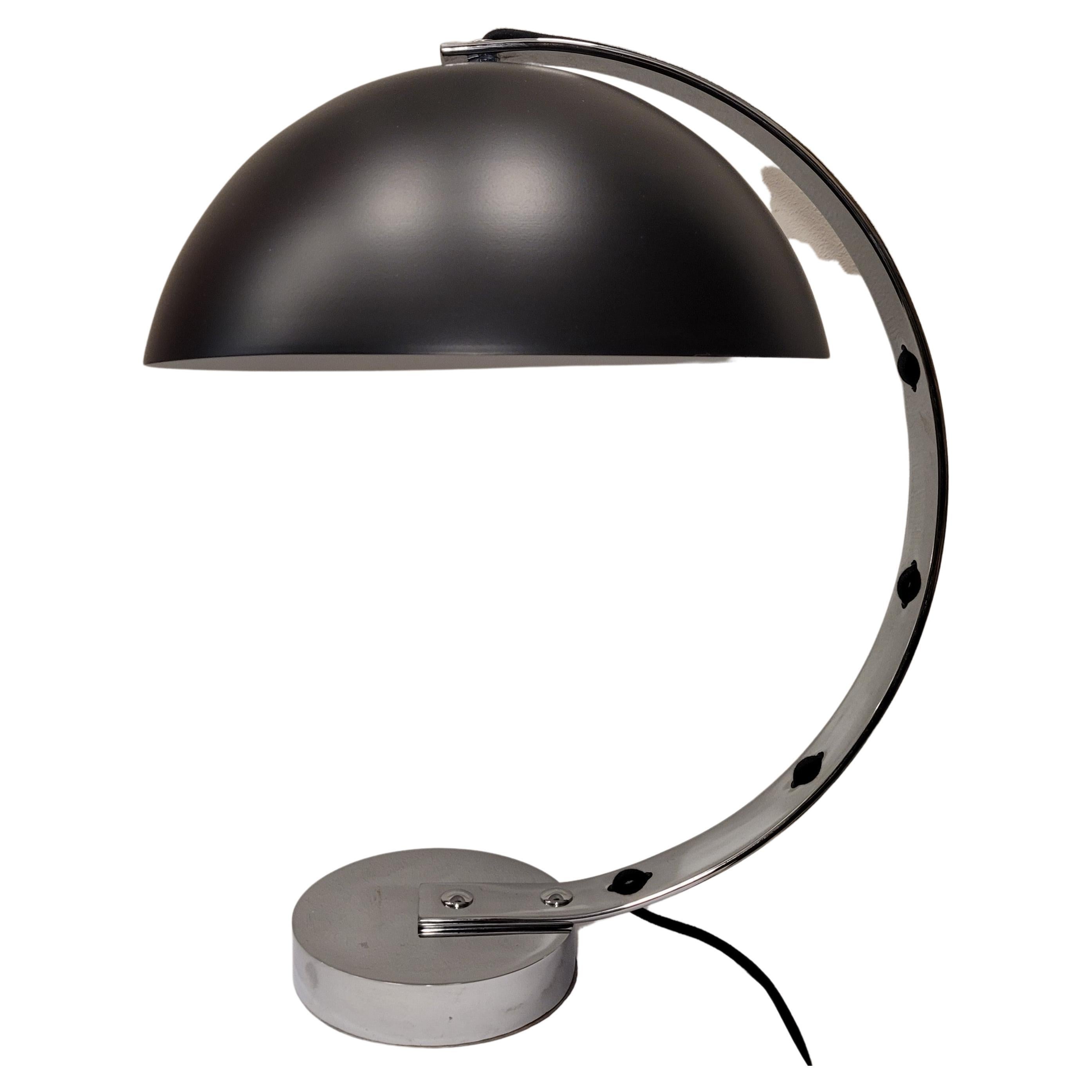 Art Deco Style Black Table Lamp, England Desk Lamp, Aluminum, Steel For Sale