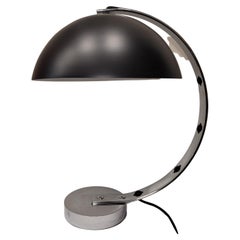 Lampe de bureau noire de style Art Déco, Angleterre, aluminium, acier