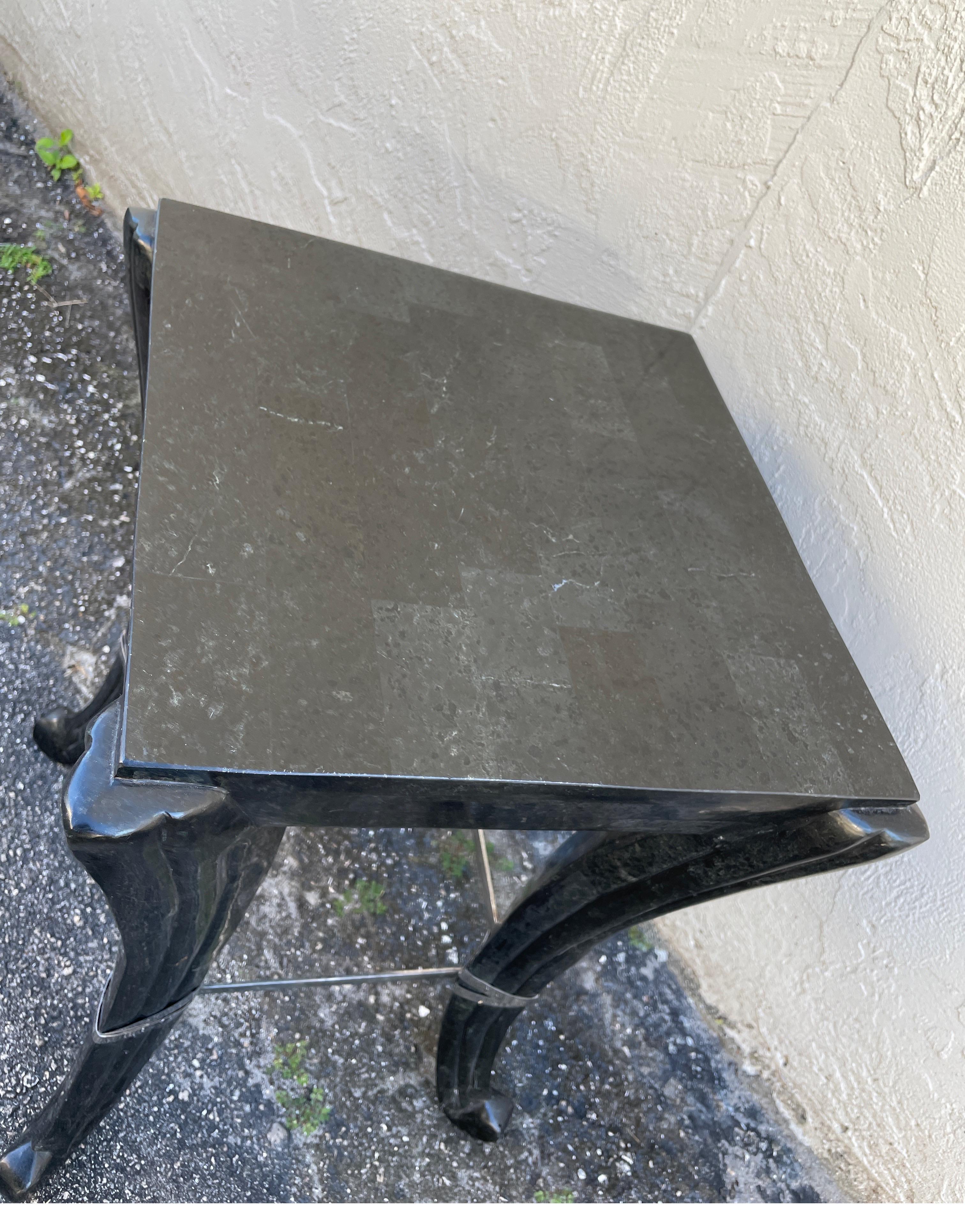  Black Tessellated Marble Side Table in the Art Deco Style For Sale 6
