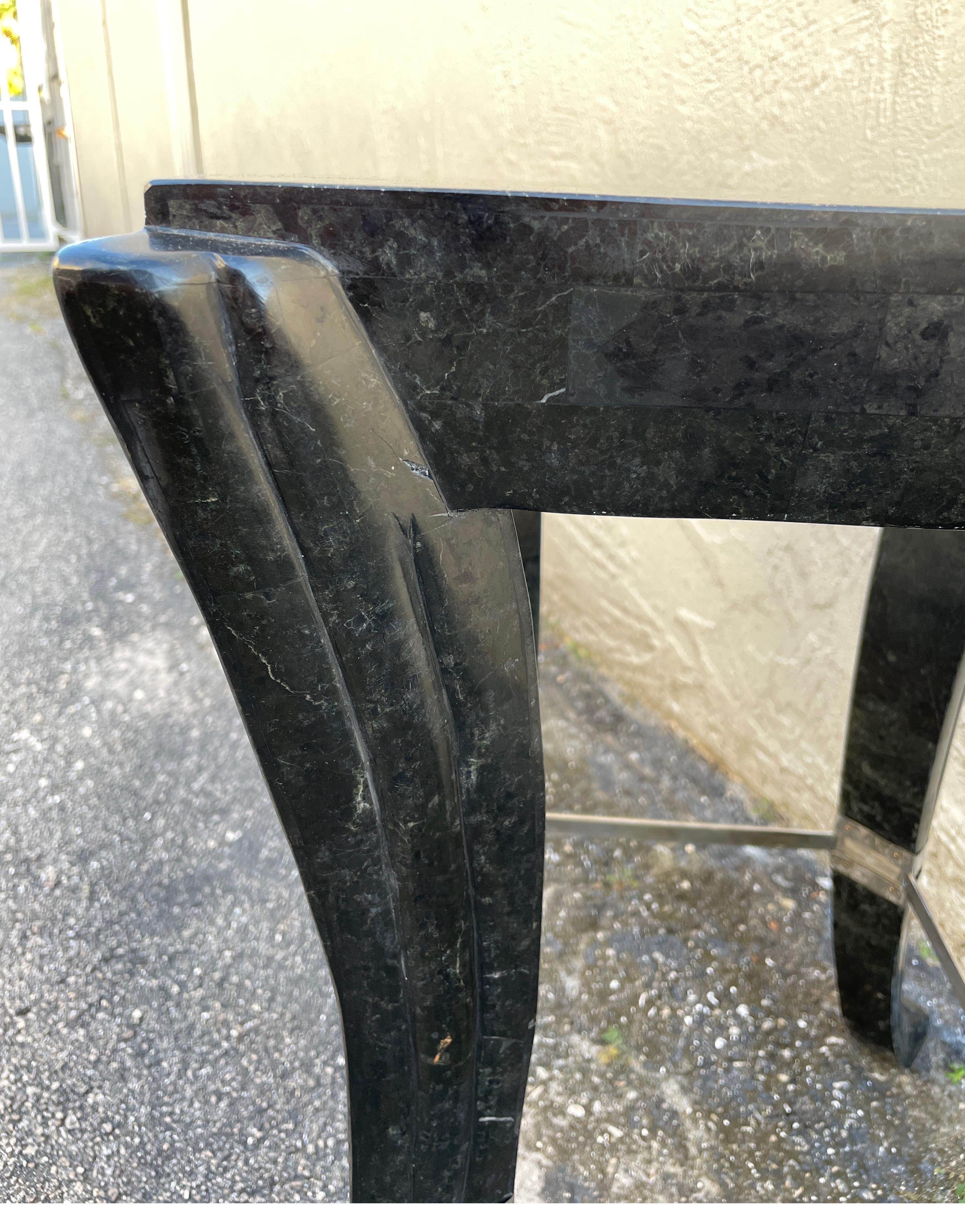  Black Tessellated Marble Side Table in the Art Deco Style For Sale 2