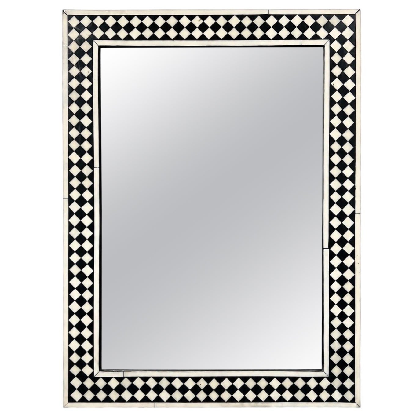 Art Deco Style Black & White Resin Diamond Design Wall, Table or Mantel Mirror