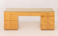 Art Deco Style Blonde Wood Writing Desk