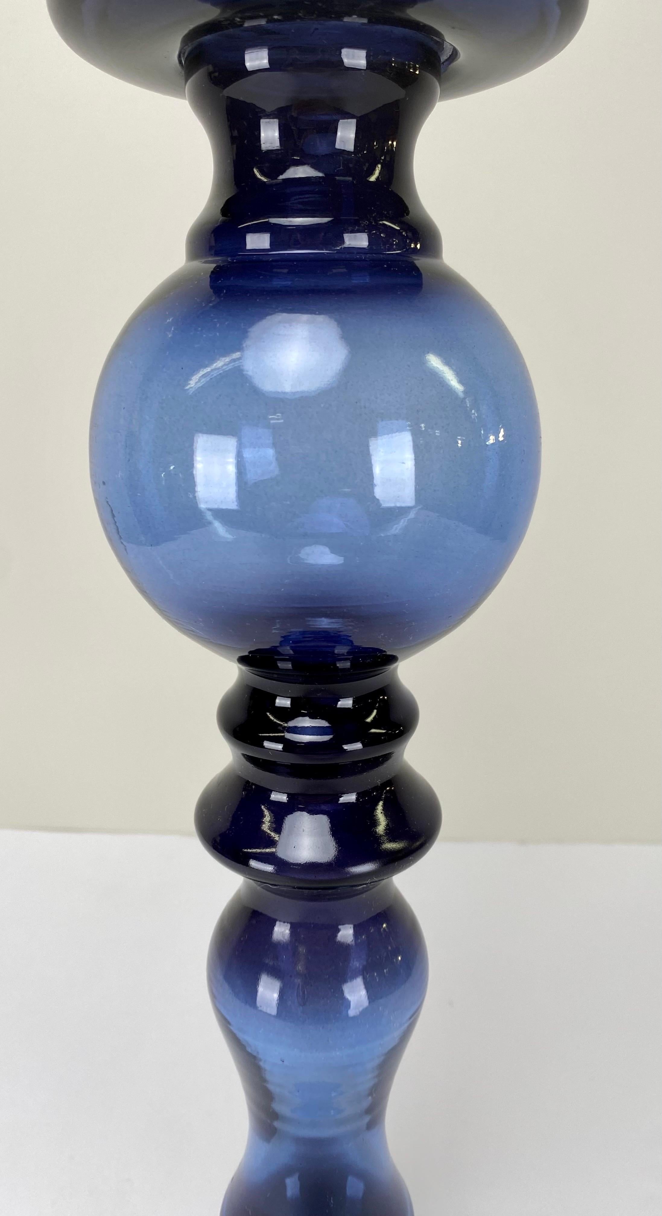 Art Deco Style Blue Bubble Design Candle Holder, A set of 4 For Sale 6