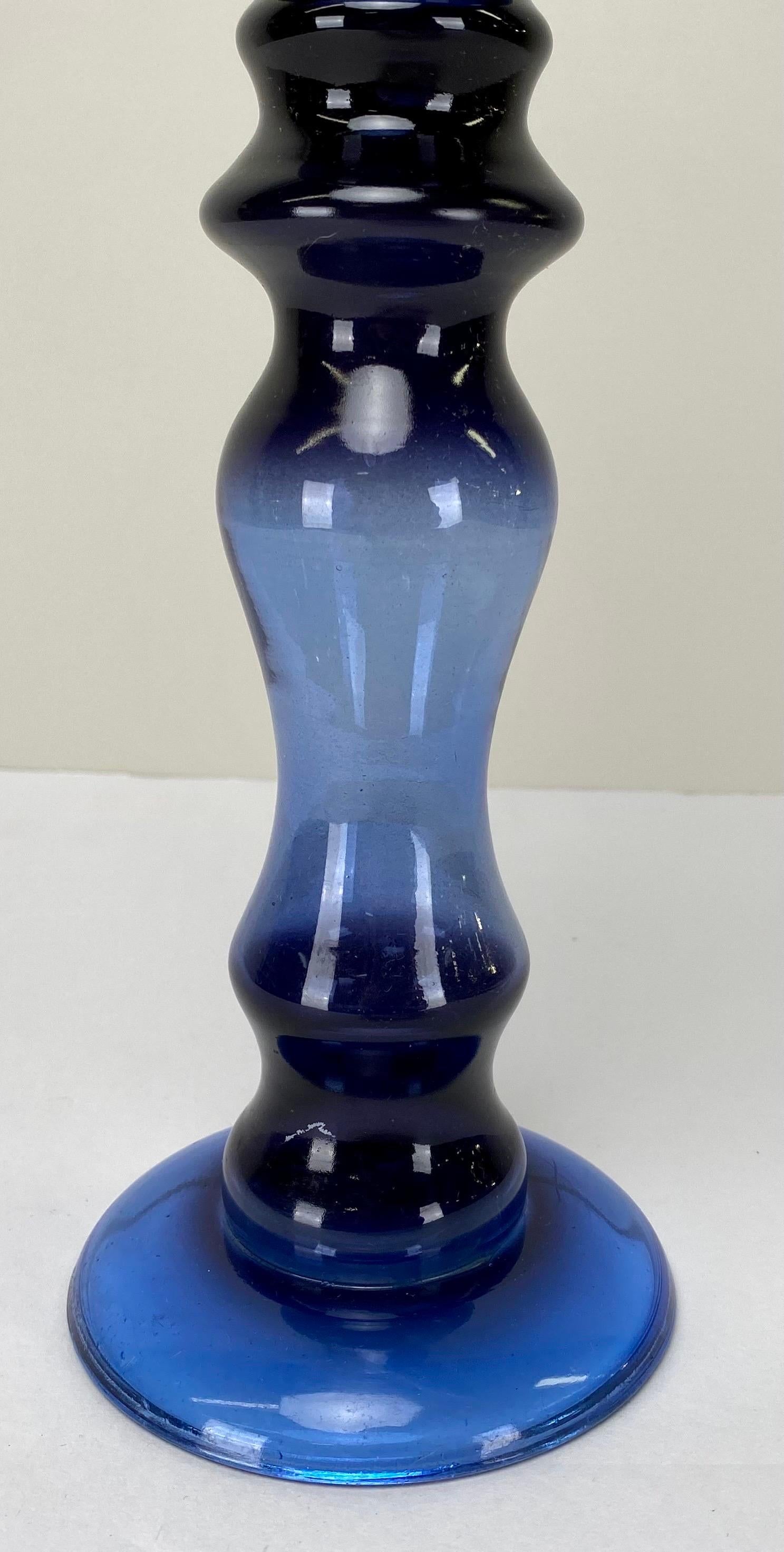 Art Deco Style Blue Bubble Design Candle Holder, A set of 4 For Sale 7