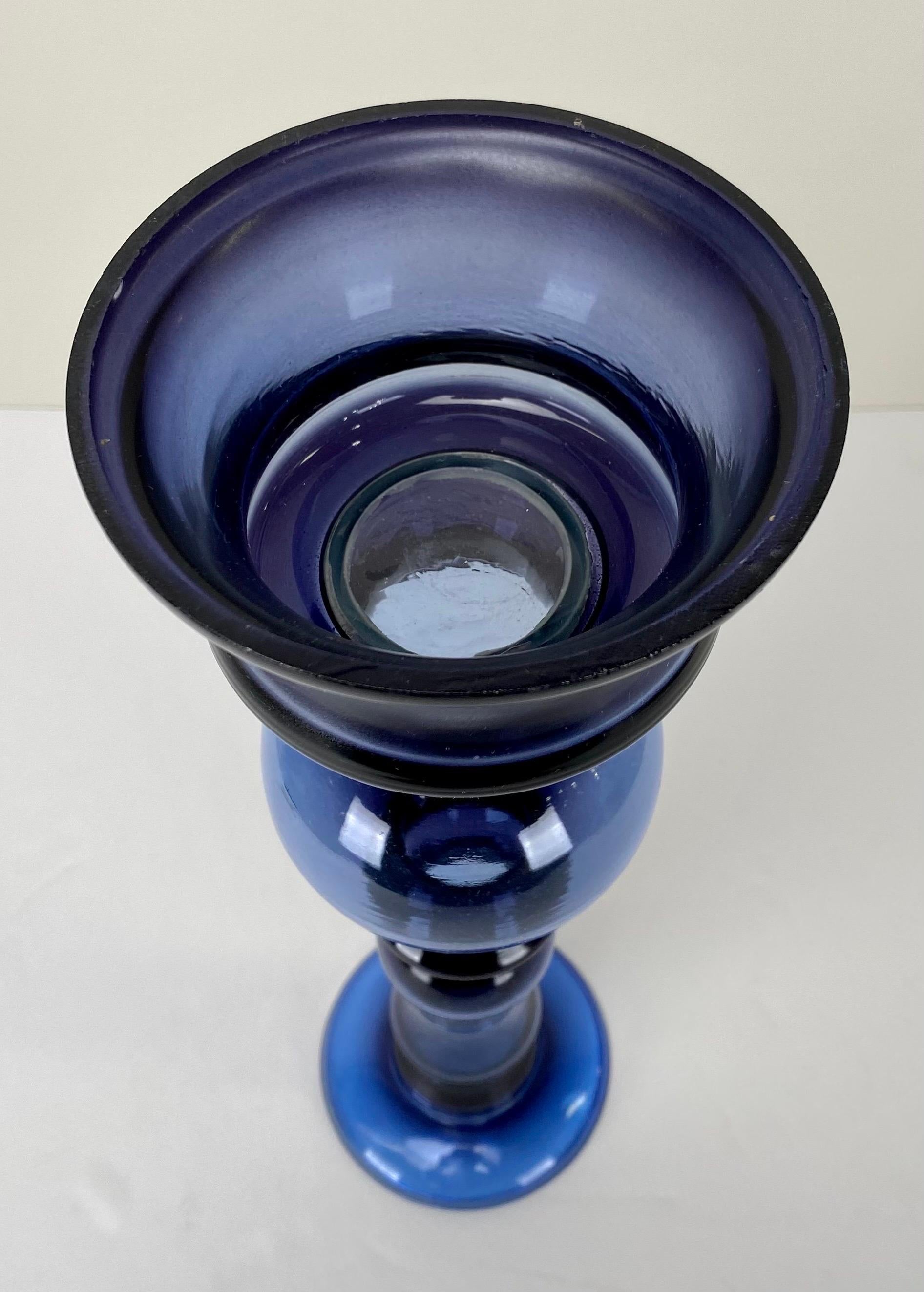 Art Deco Style Blue Bubble Design Candle Holder, A set of 4 For Sale 8