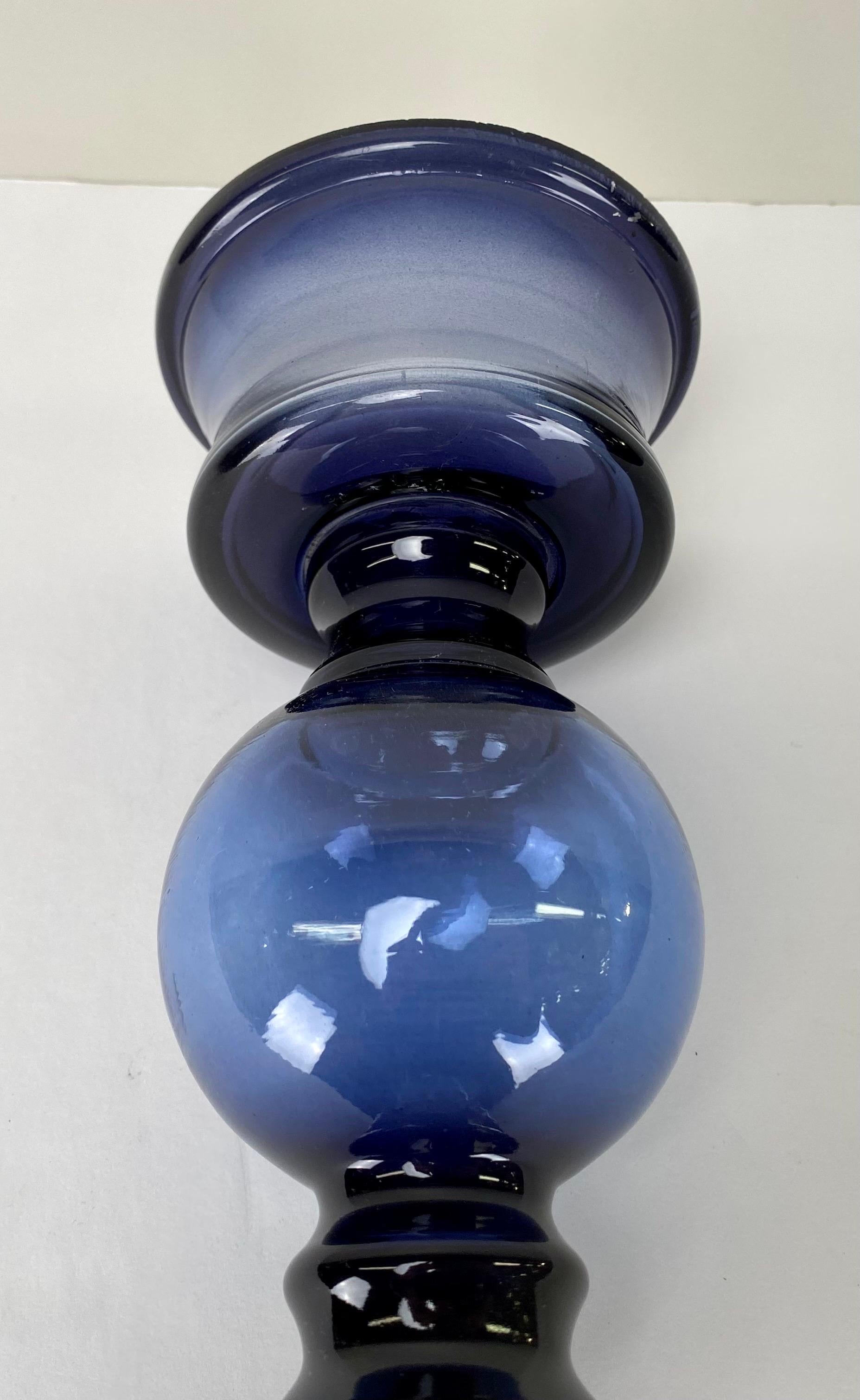 Art Deco Style Blue Bubble Design Candle Holder, A set of 4 For Sale 9