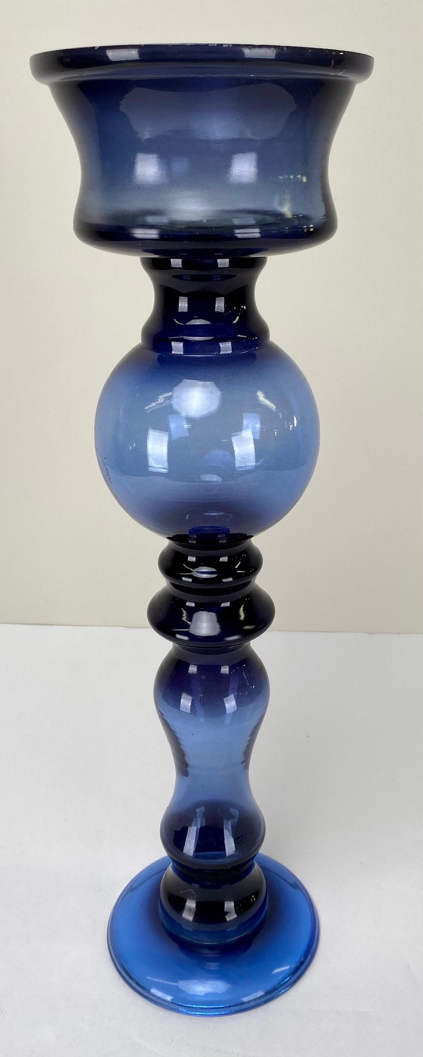 Art Deco Style Blue Bubble Design Candle Holder, A set of 4 For Sale 4