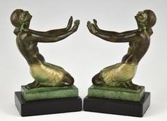 Art Deco style bookends kneeling nudes Extase Fayral & Max Le Verrier