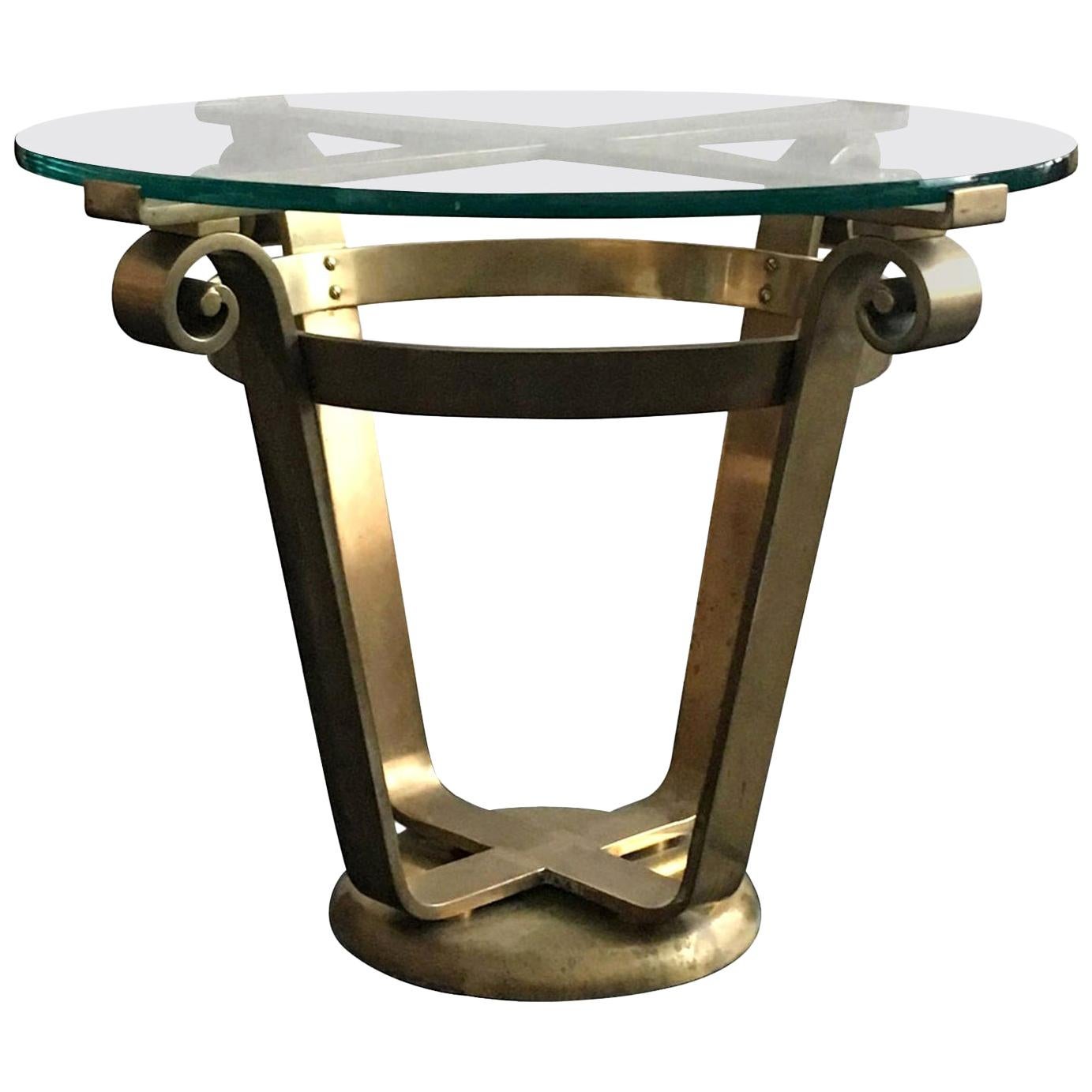 Art Deco Brass and Wood Smoking Table Germany For Sale at 1stDibs