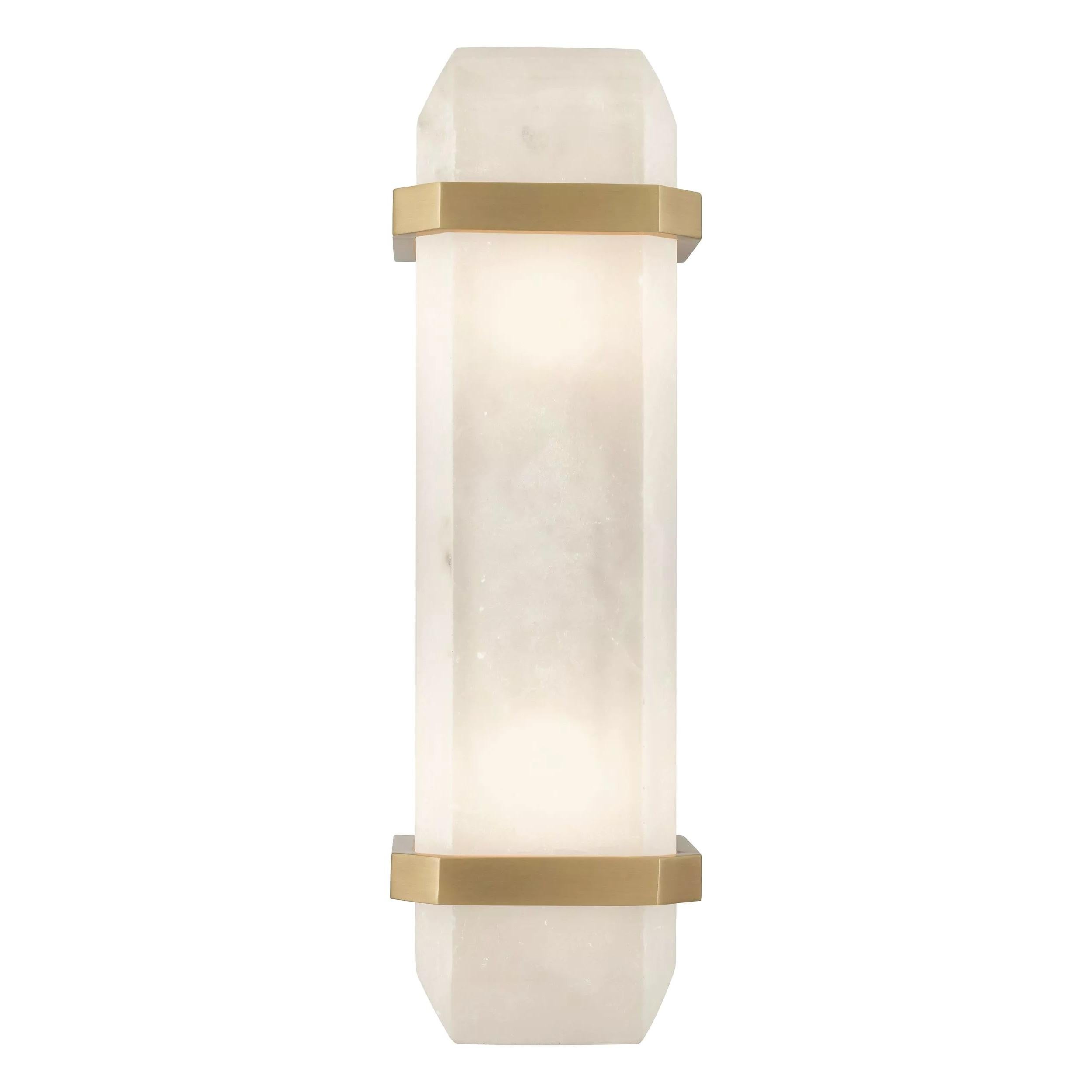 Art Deco Style Brass and White Alabaster Wall Light In New Condition For Sale In Tourcoing, FR