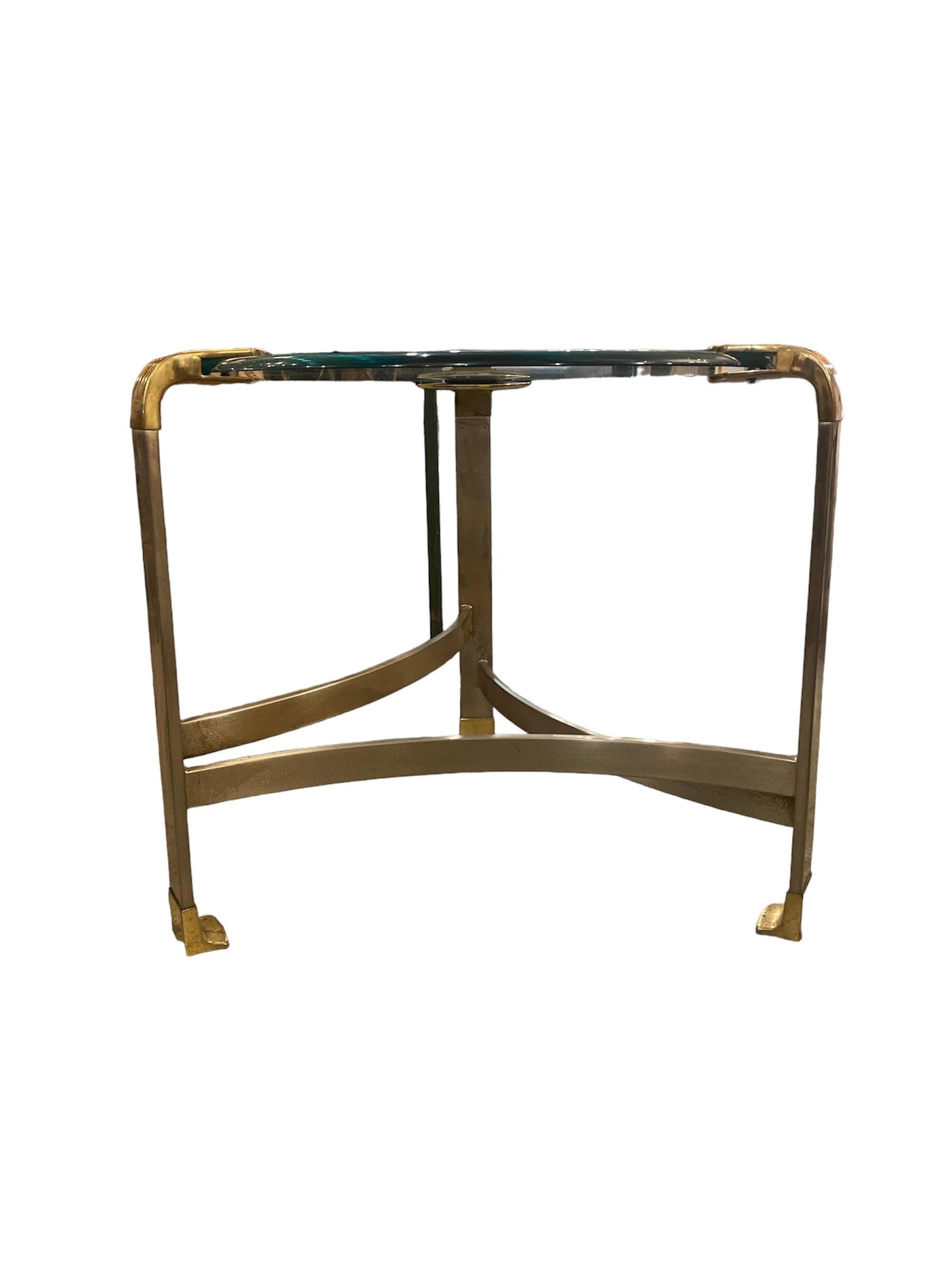 20th Century Art Deco Style Brass& Chrome Side Table