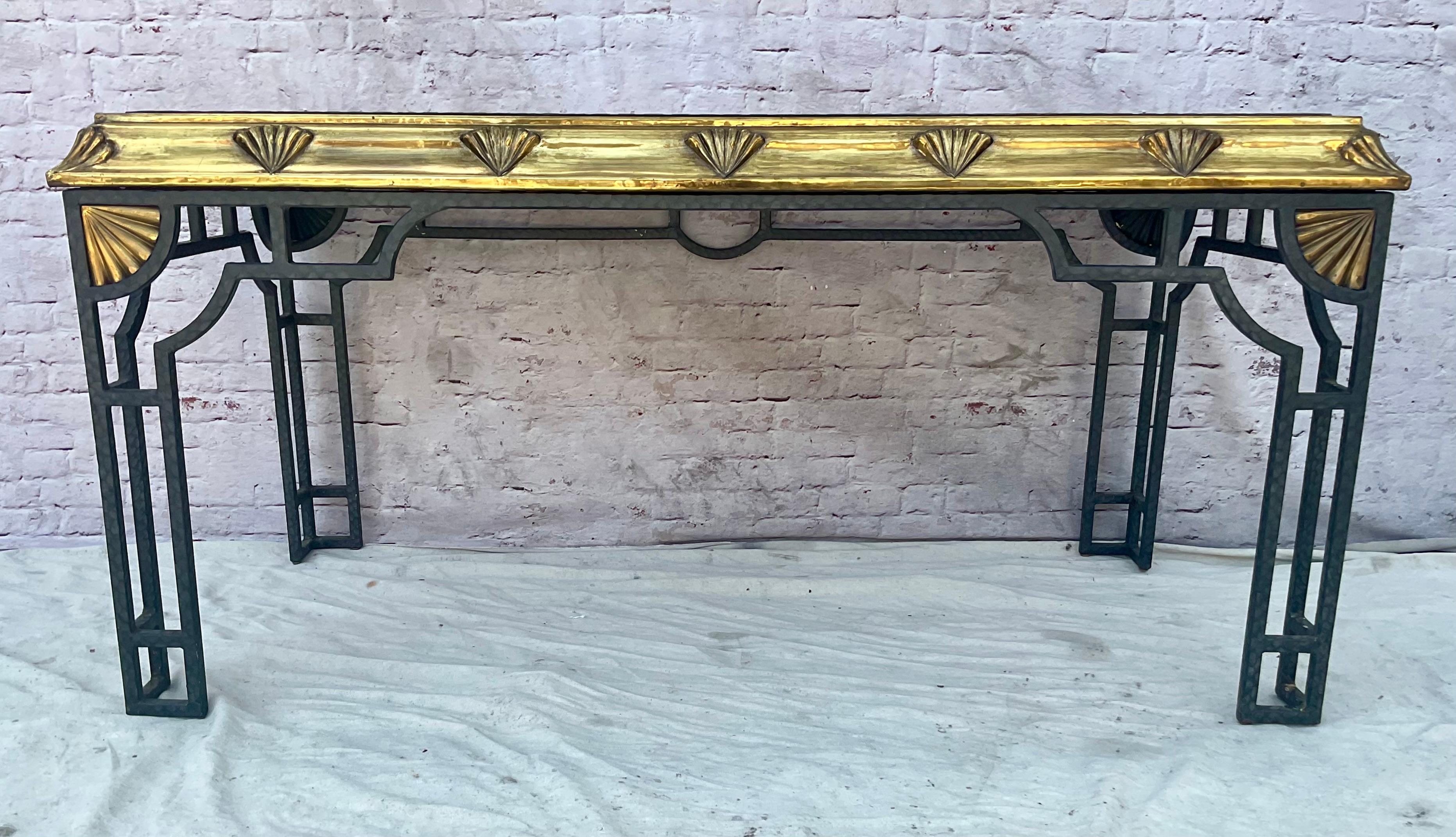 Americano Tavolo consolle in ottone in stile Art Déco in vendita