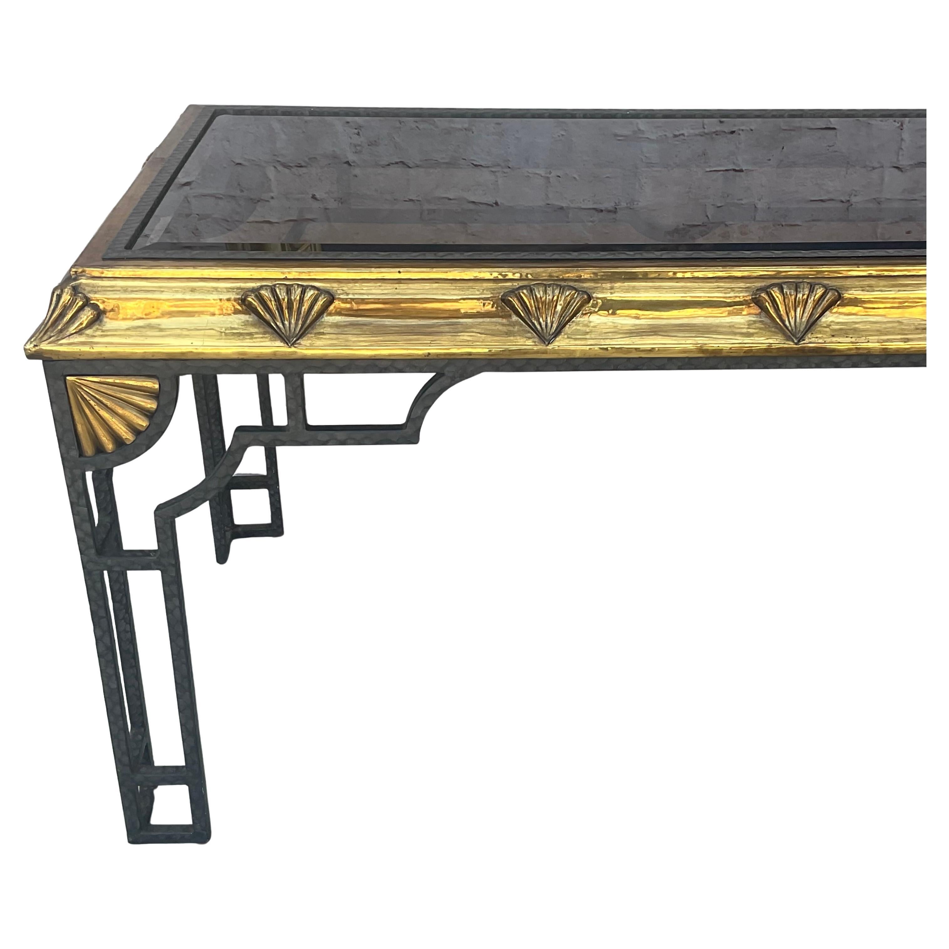 Tavolo consolle in ottone in stile Art Déco in vendita 1