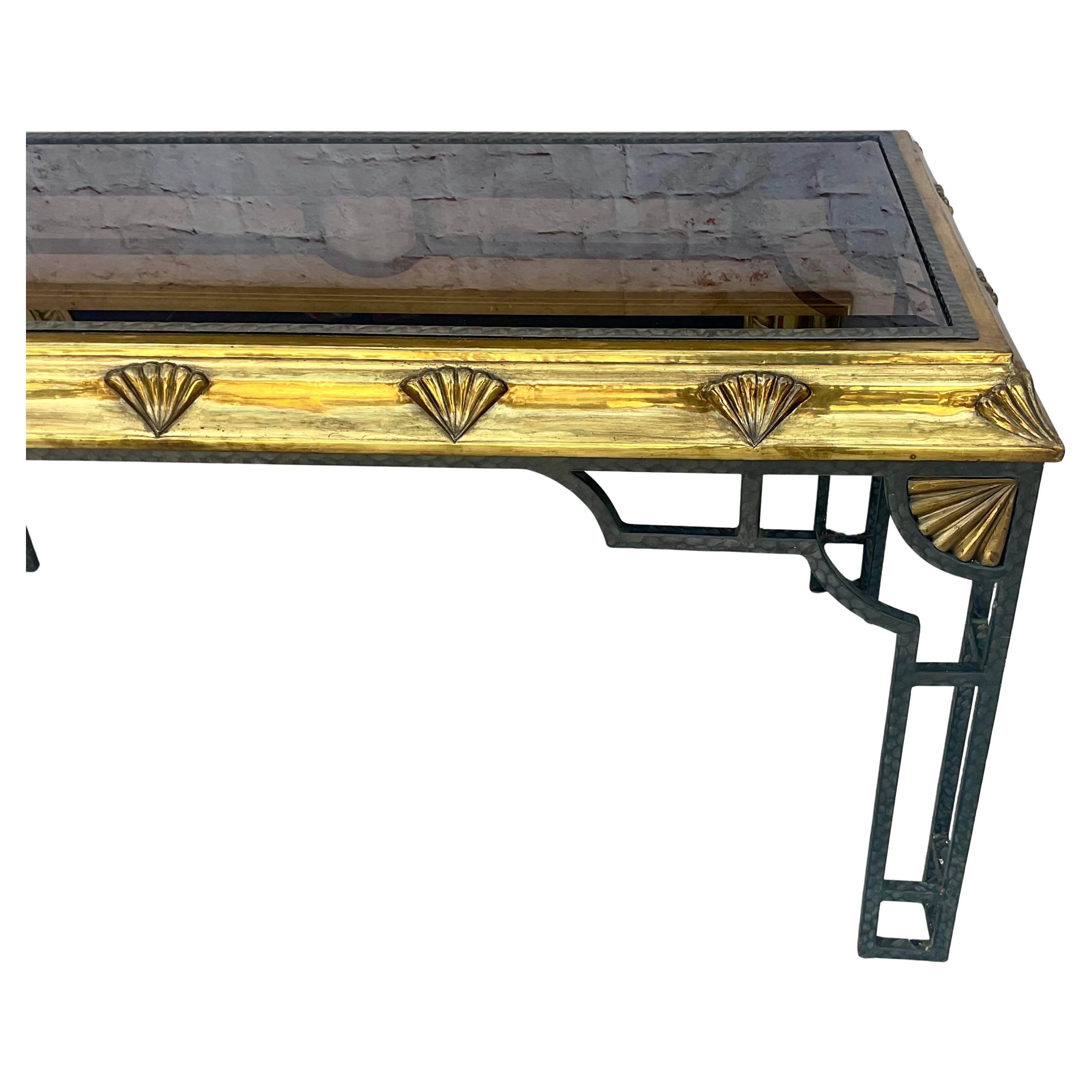 Tavolo consolle in ottone in stile Art Déco in vendita 2