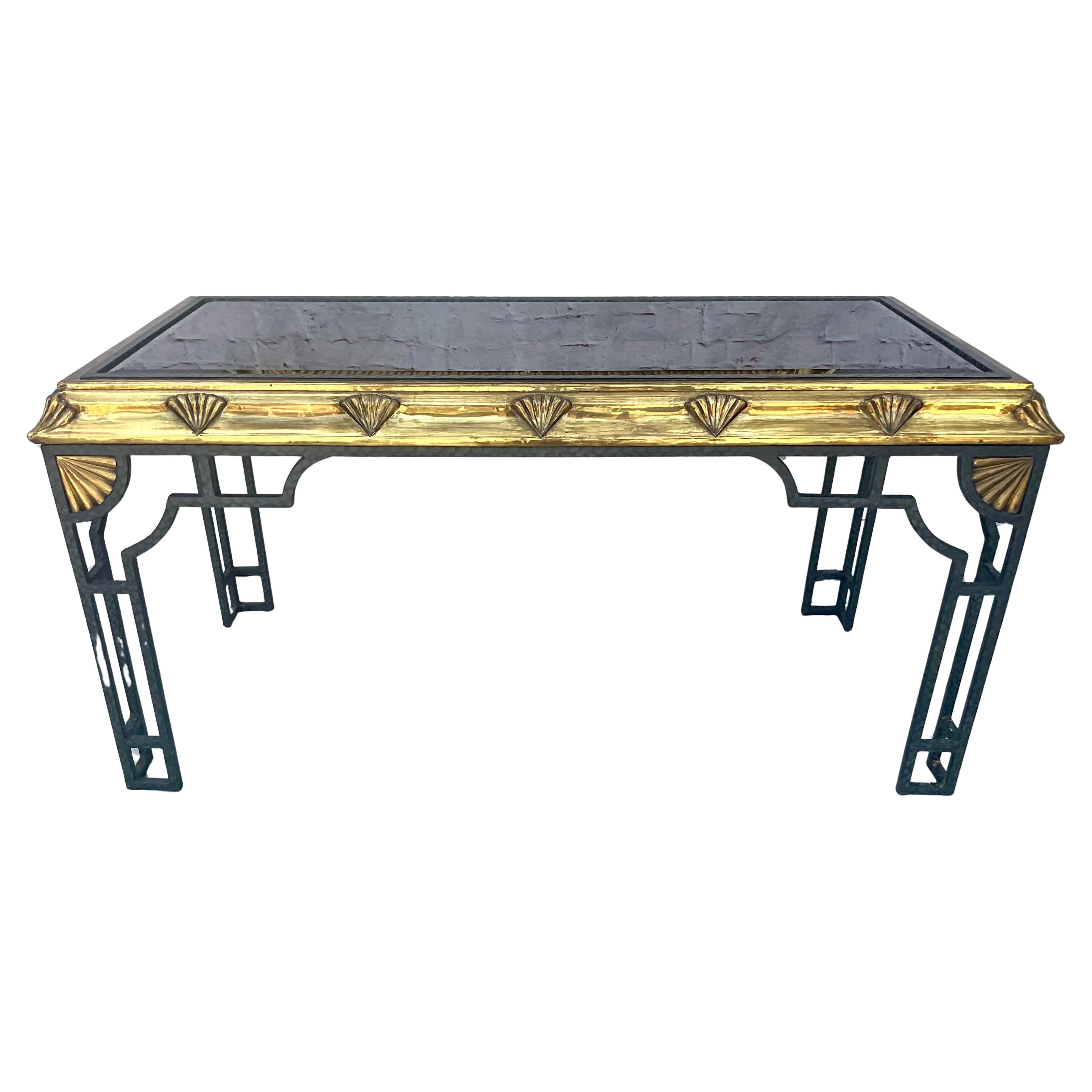 Tavolo consolle in ottone in stile Art Déco in vendita 3