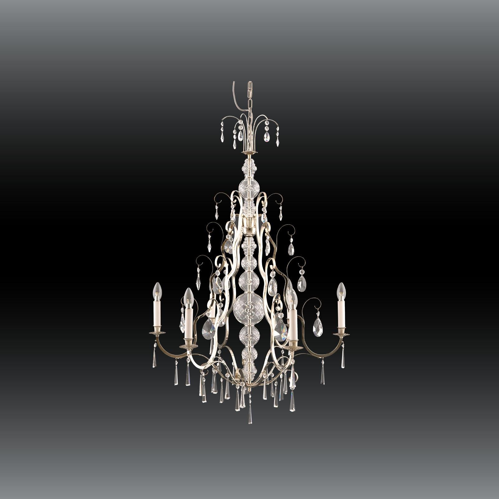 Very elegant Art Deco style chandelier.

All components according to the UL regulations, with an additional charge we will UL-list and label our fixtures.

 