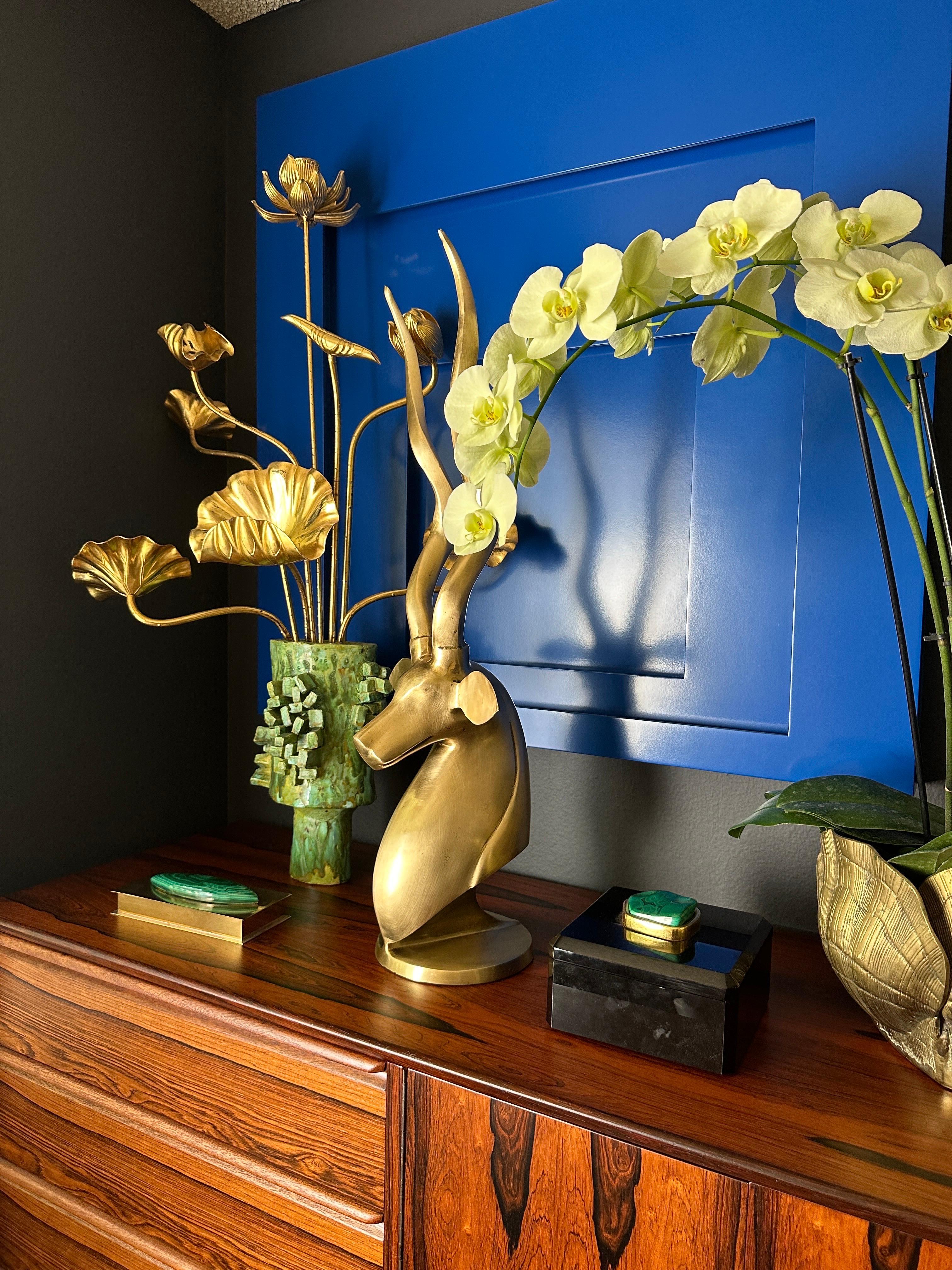 Art Deco Style Brass Kudu / Antelope Sculpture For Sale 7