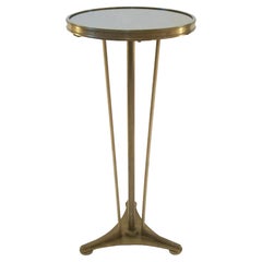 Art Deco Style Brass & Mirror Occasional Table, France, Late 20th Century