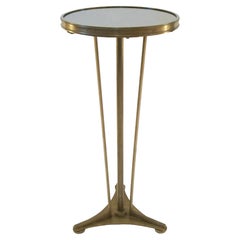 Table d'appoint en laiton et miroir de style Art Déco - France - fin du XXe siècle