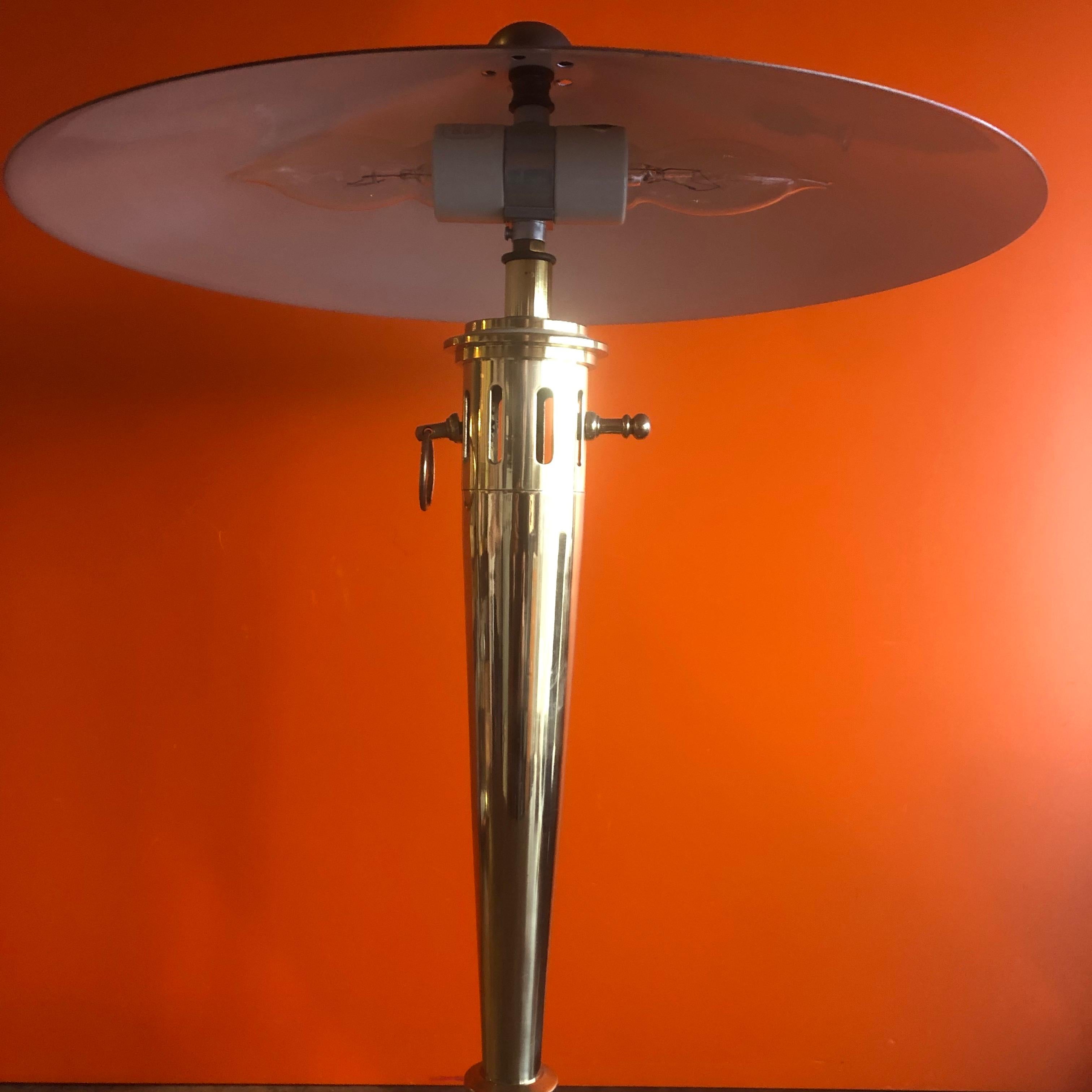 Art Deco Style Brass Table Lamp with Brass Shade 8