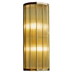 Art Deco Style Brass Wall Sconces with Glass Rods