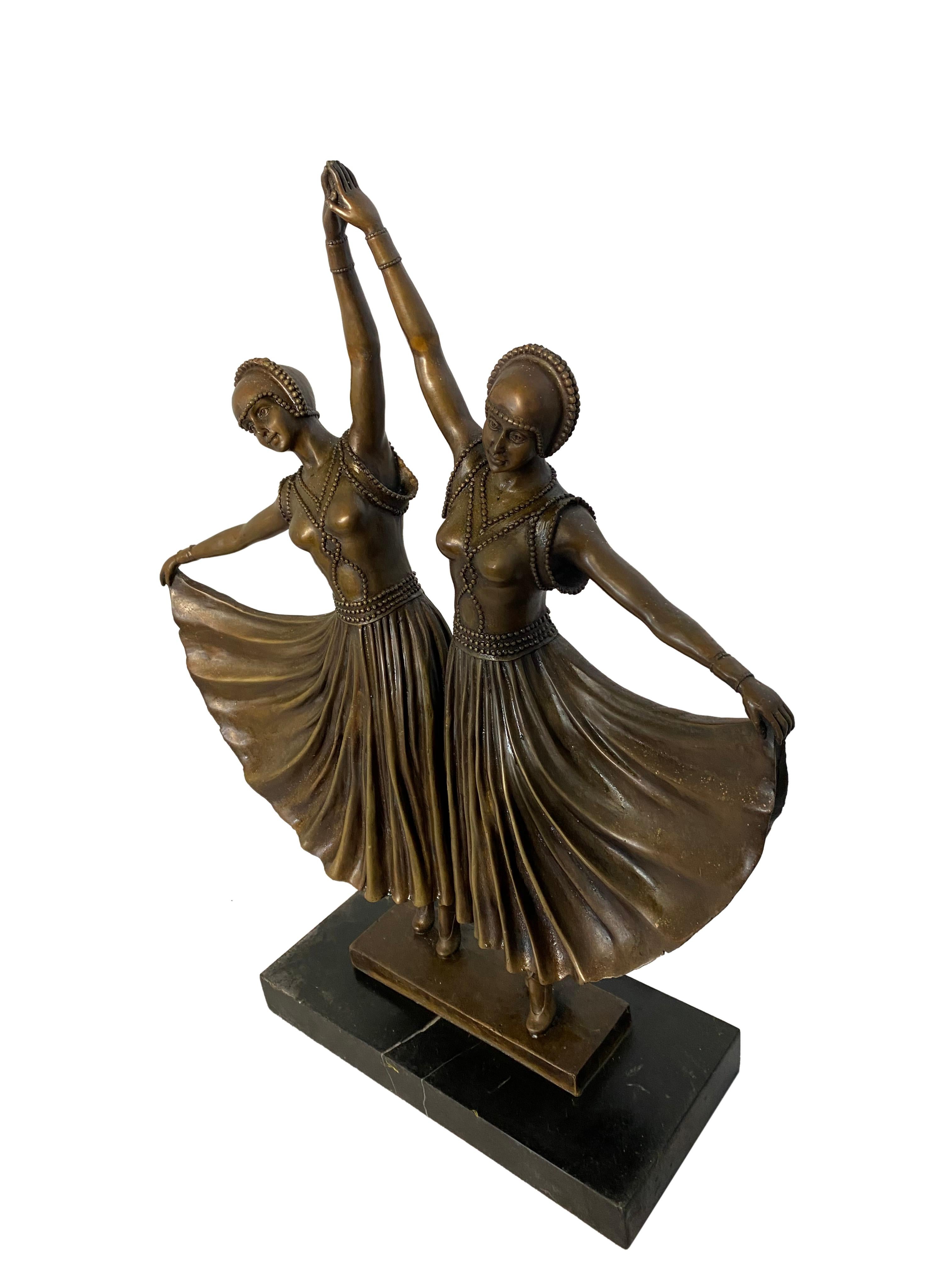 Art Deco Style Bronze Ballerinas, 20th Century For Sale 2
