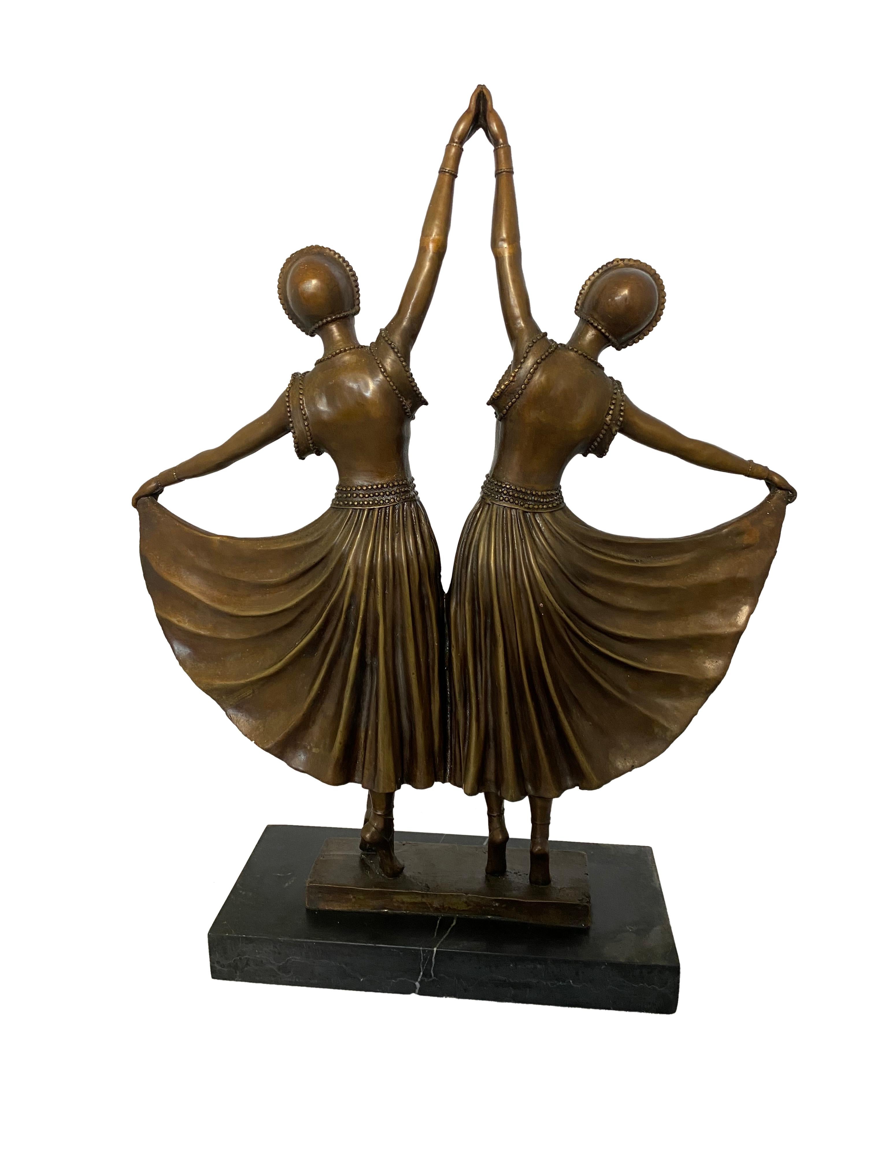 Art Deco Style Bronze Ballerinas, 20th Century For Sale 3