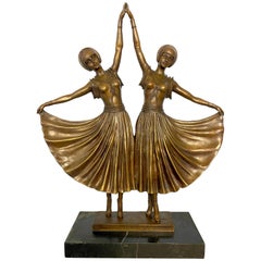 Art Deco Style Bronze Ballerinas, 20th Century