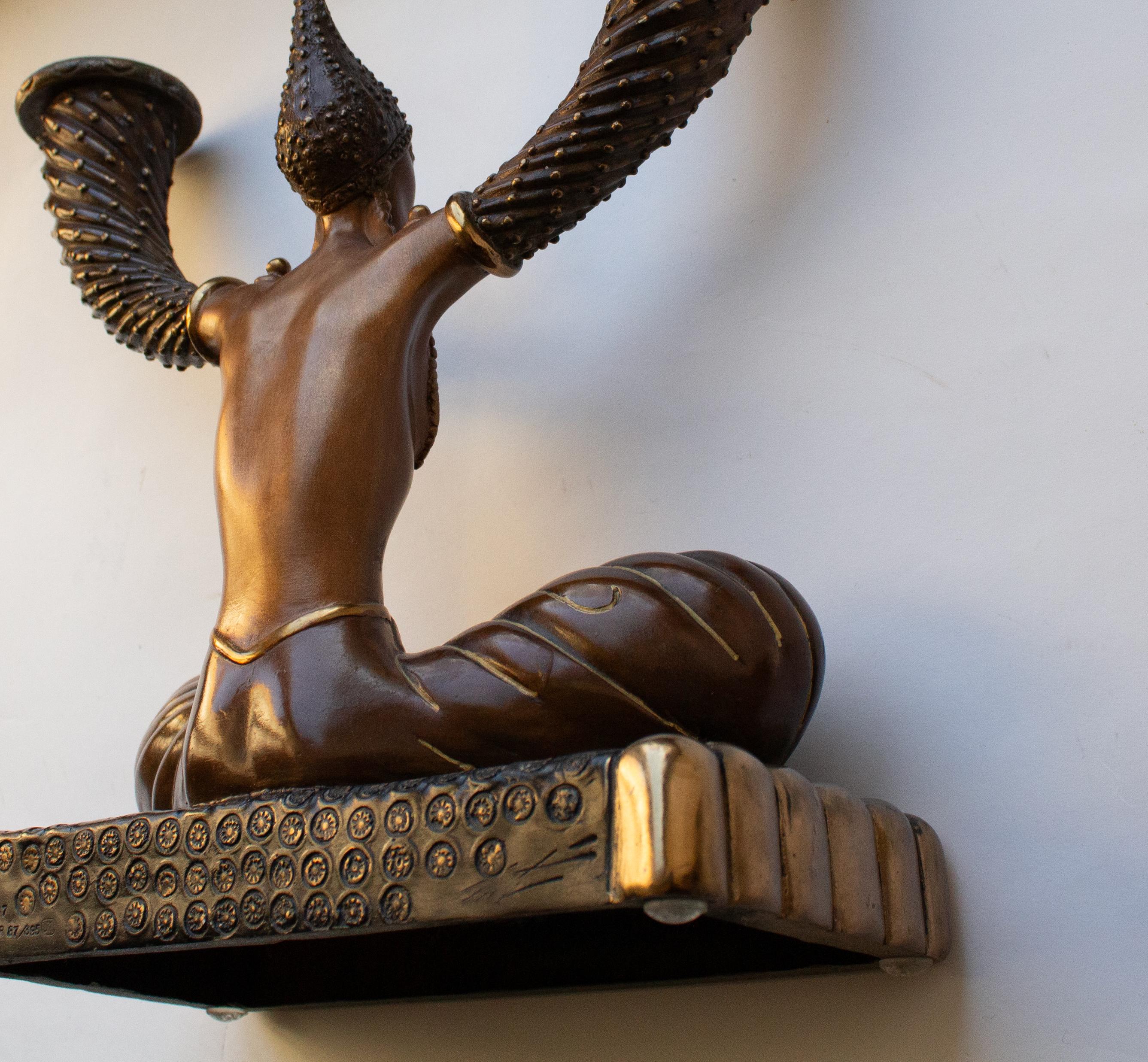 Bronzeleuchter im Art-déco-Stil 
