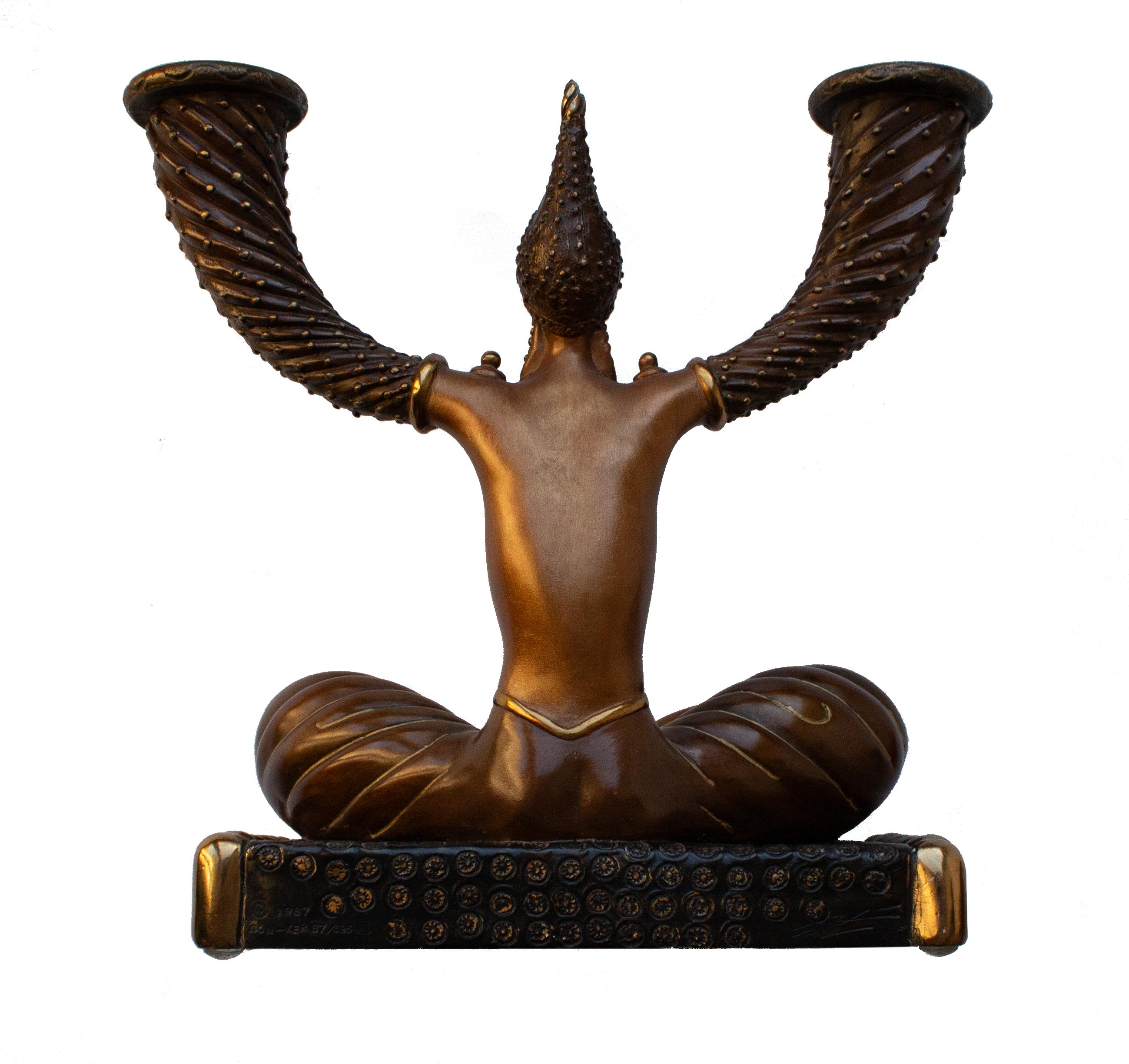 Bronzeleuchter im Art-déco-Stil 