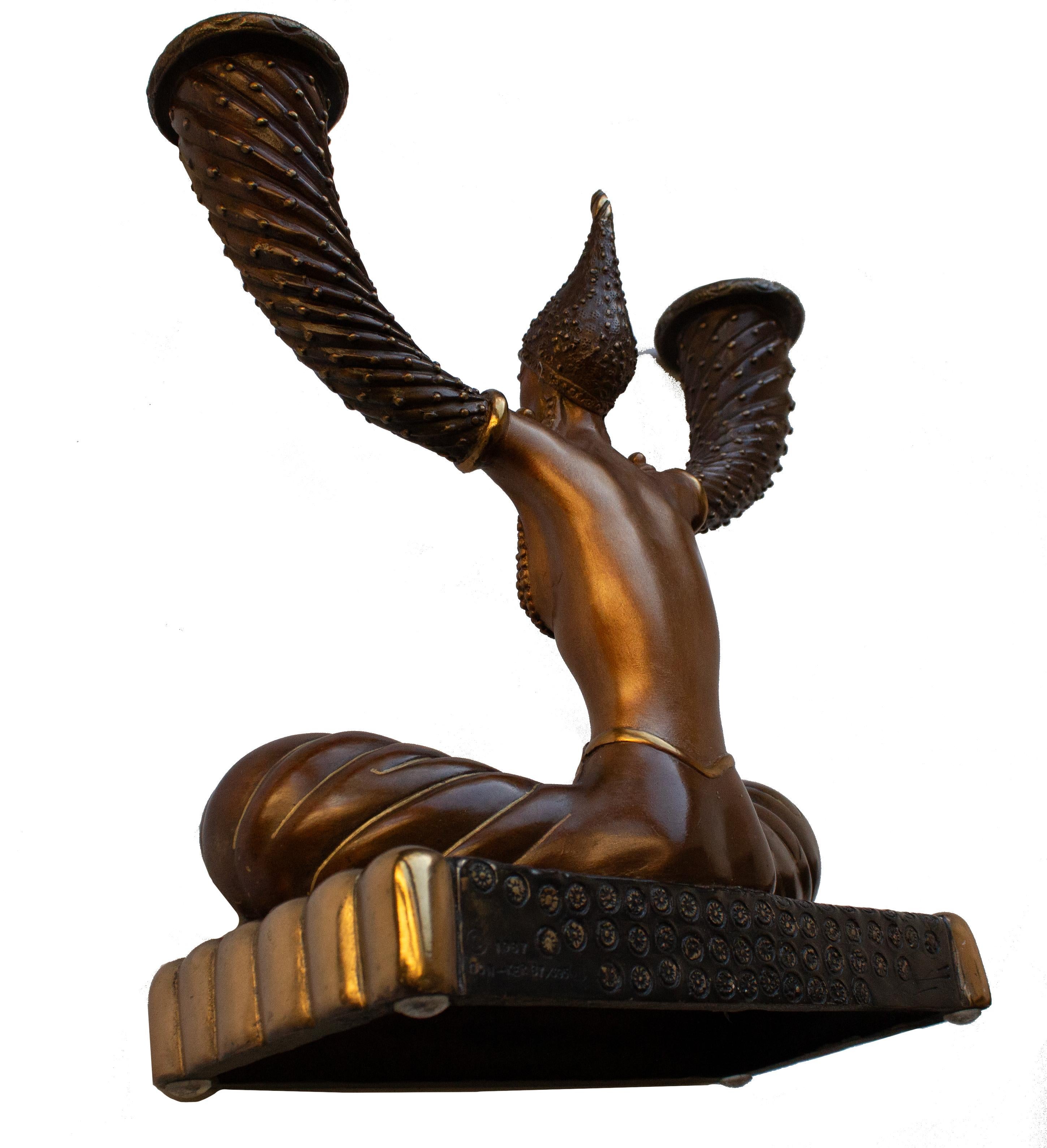 Bronzeleuchter im Art-déco-Stil 