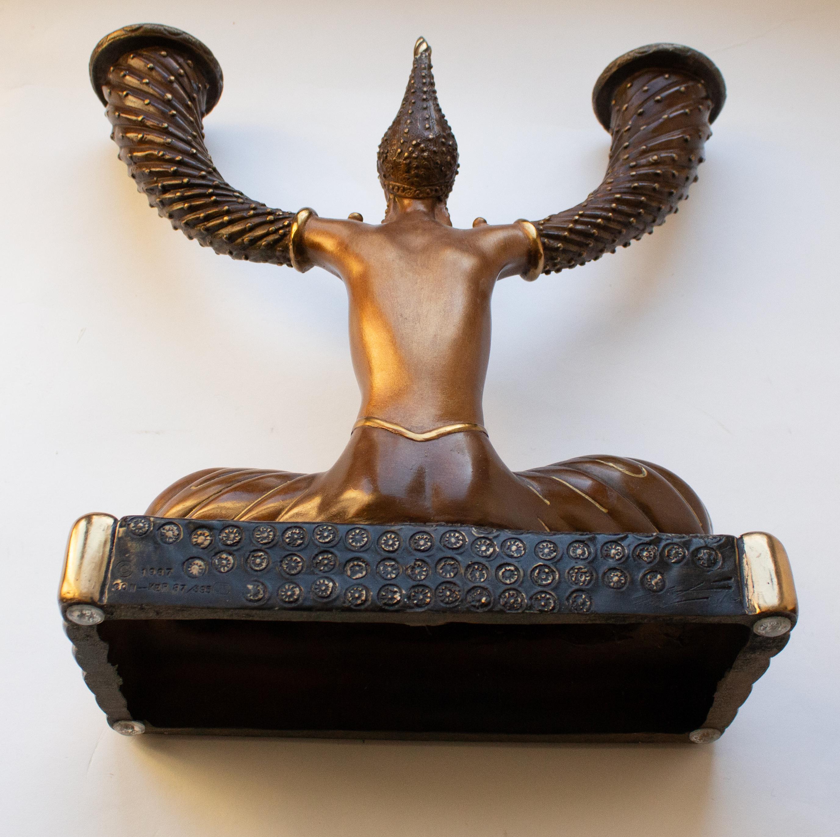 Bronzeleuchter im Art-déco-Stil 