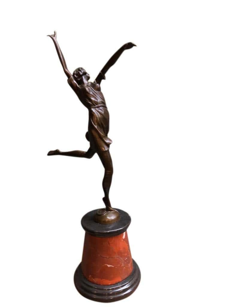 Art Deco Style Bronze Dancer by Bruno Zach, 20th Century In Good Condition In Southall, GB