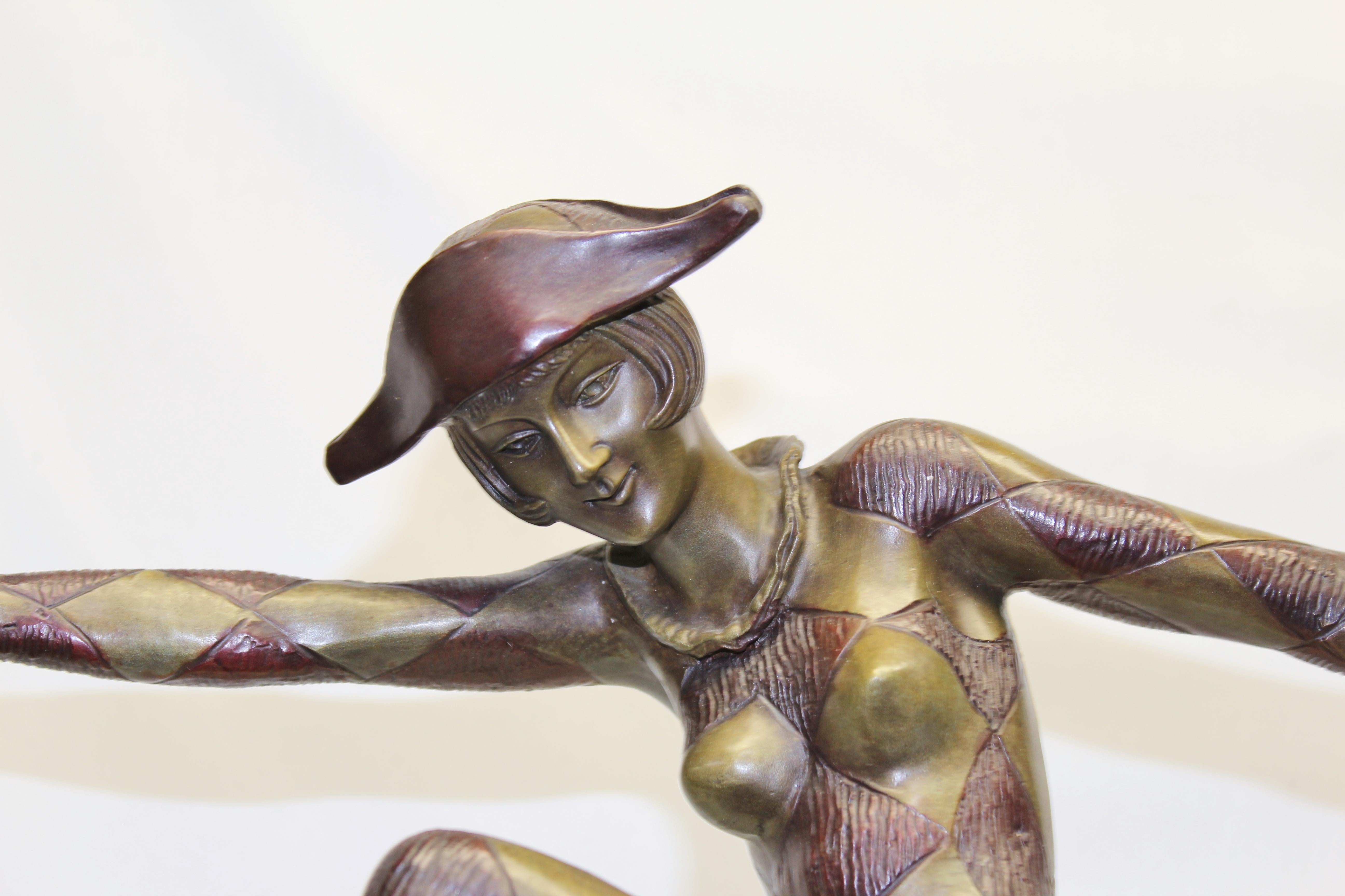 Lámpara Arlequín de Bronce Estilo Art Déco en Bueno estado para la venta en Los Angeles, CA