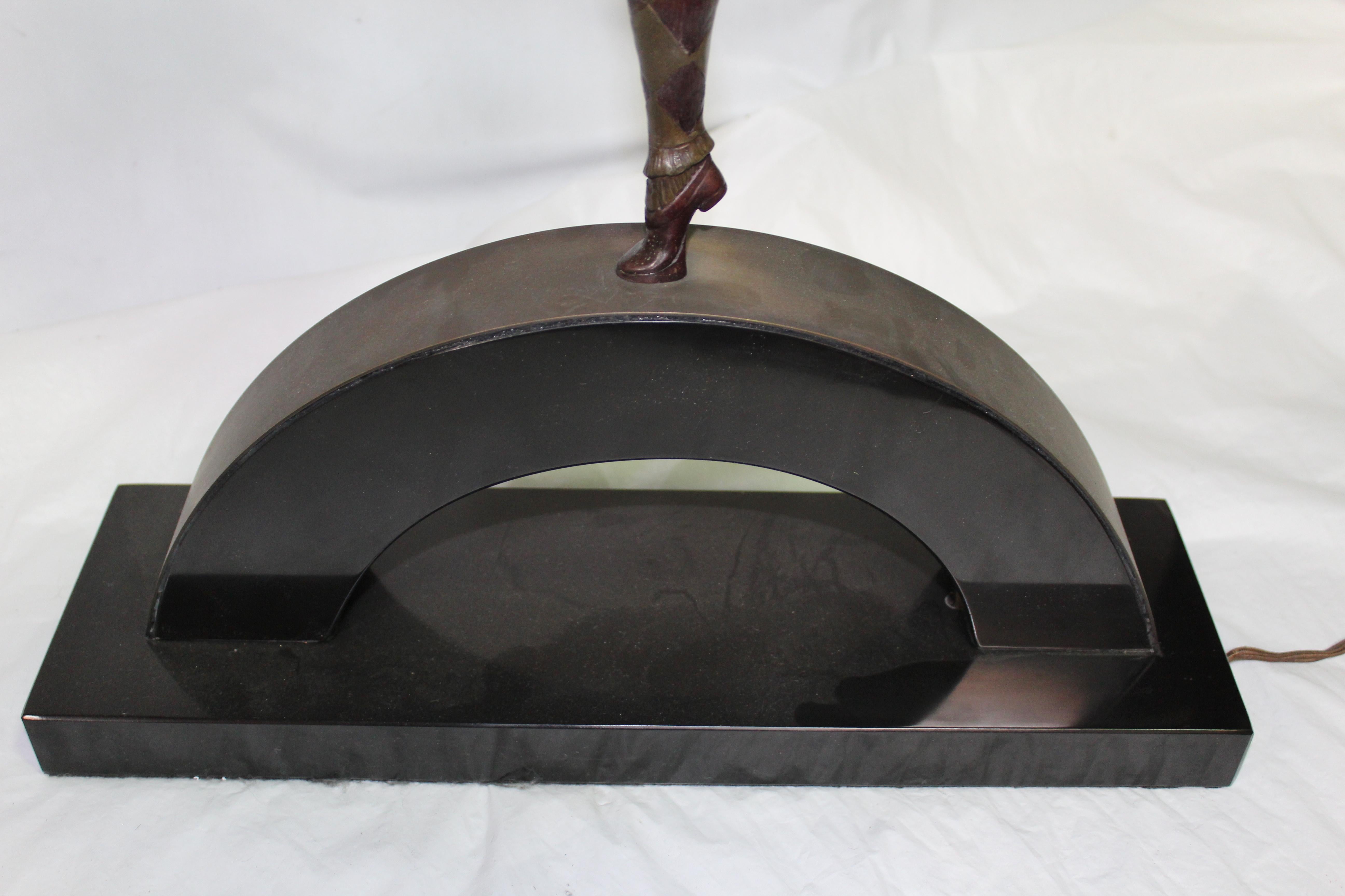 Lámpara Arlequín de Bronce Estilo Art Déco finales del siglo XX en venta