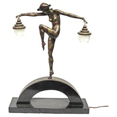 Lámpara Arlequín de Bronce Estilo Art Déco
