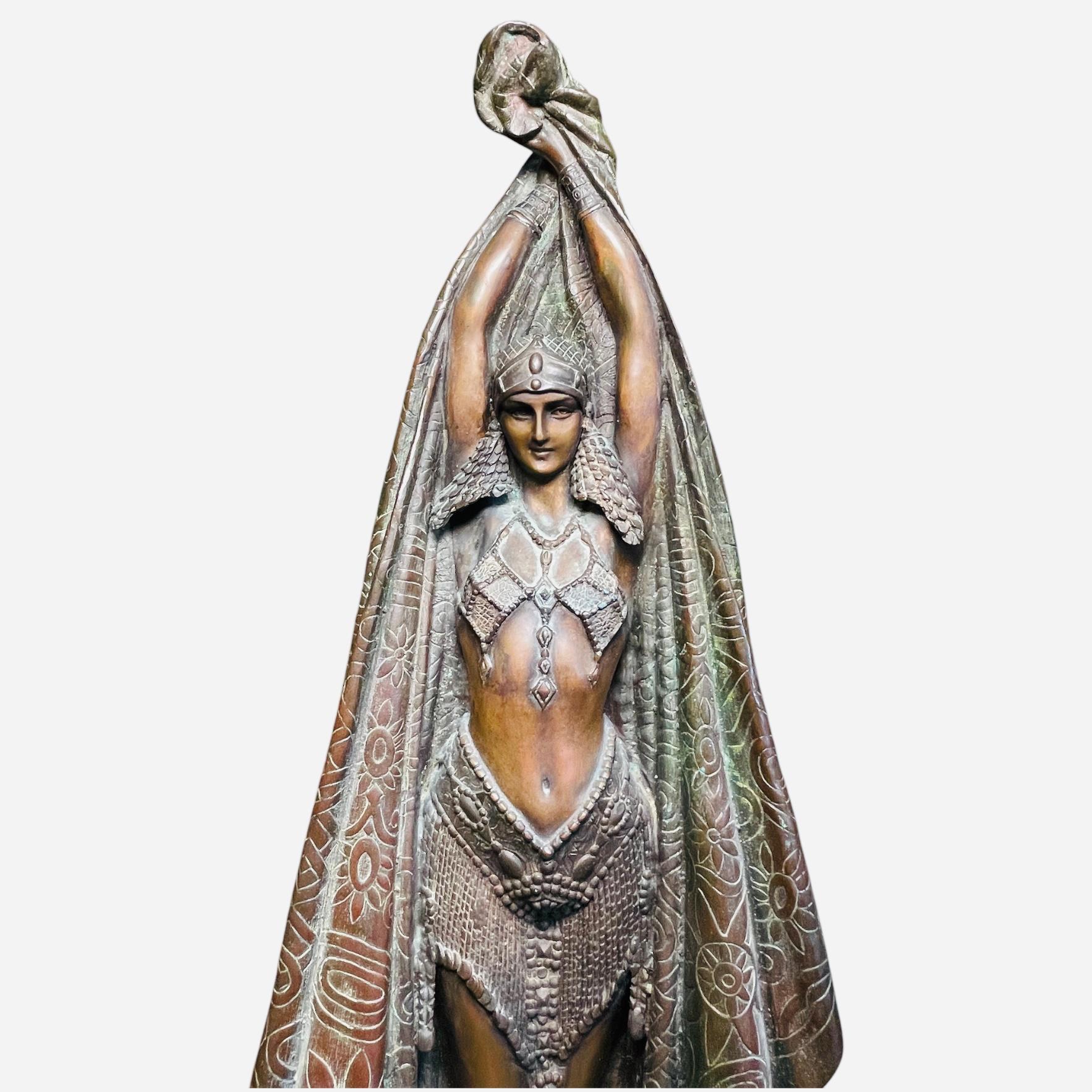Unknown Art Deco Style Bronze Sculpture Of A Dancer After Demetre Chiparus For Sale