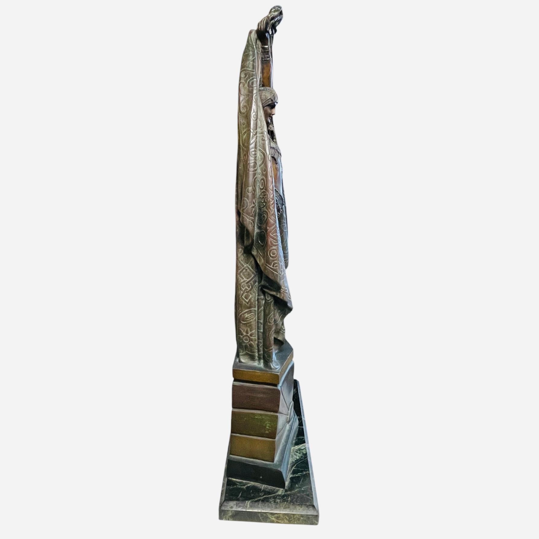 Art Deco Style Bronze Sculpture Of A Dancer After Demetre Chiparus In Good Condition For Sale In Guaynabo, PR