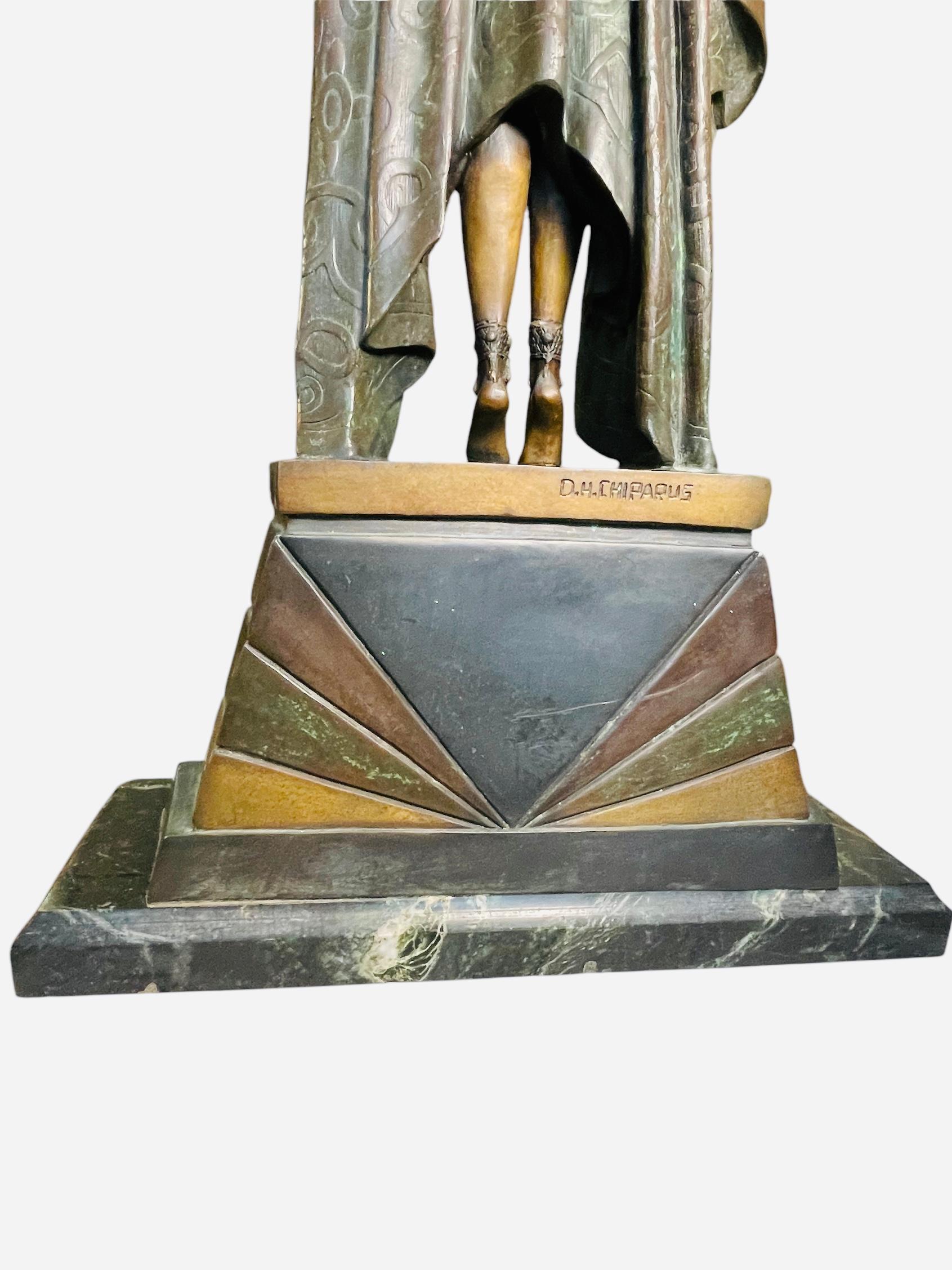 20th Century Art Deco Style Bronze Sculpture Of A Dancer After Demetre Chiparus For Sale