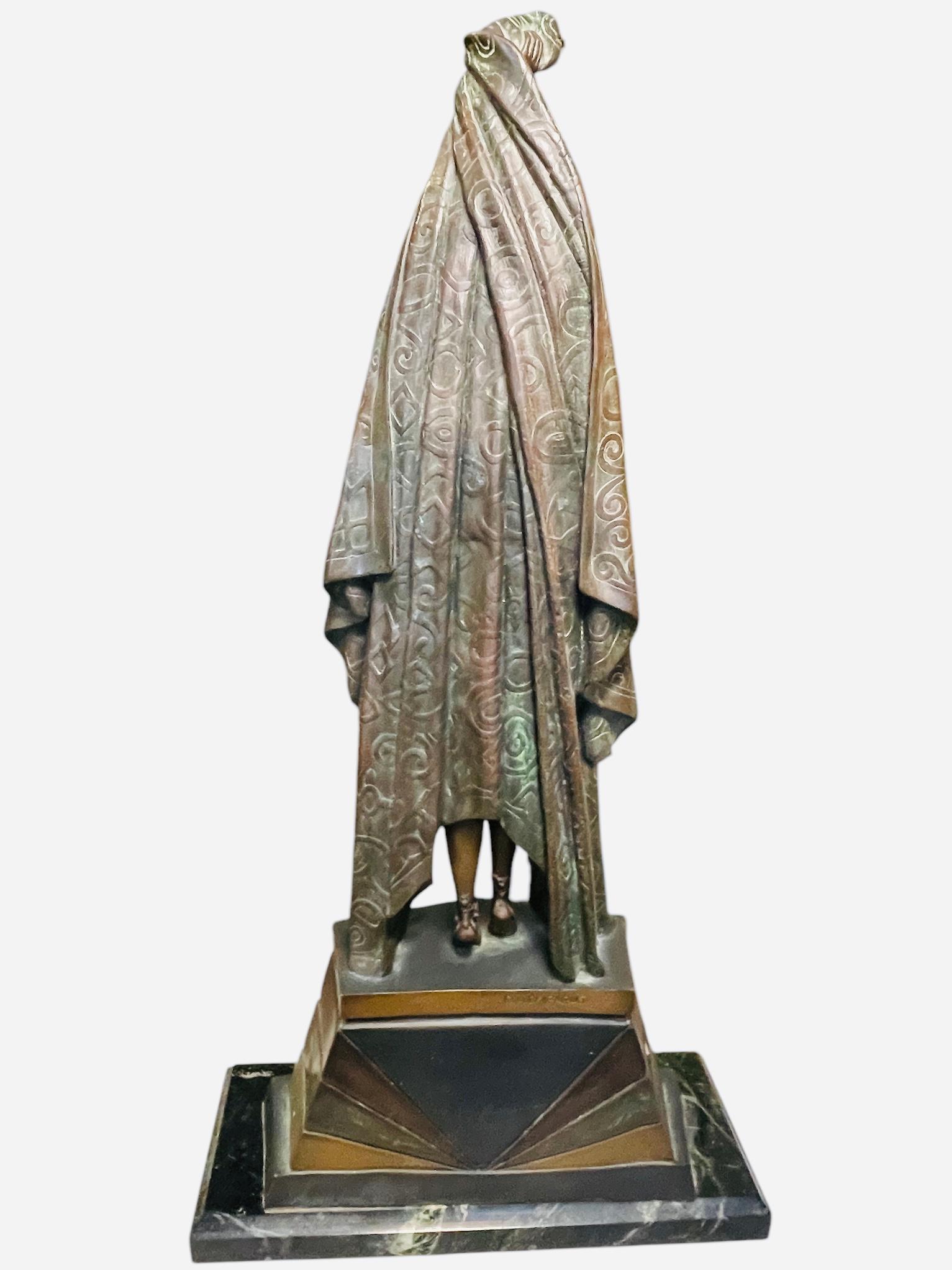 Art Deco Style Bronze Sculpture Of A Dancer After Demetre Chiparus For Sale 2