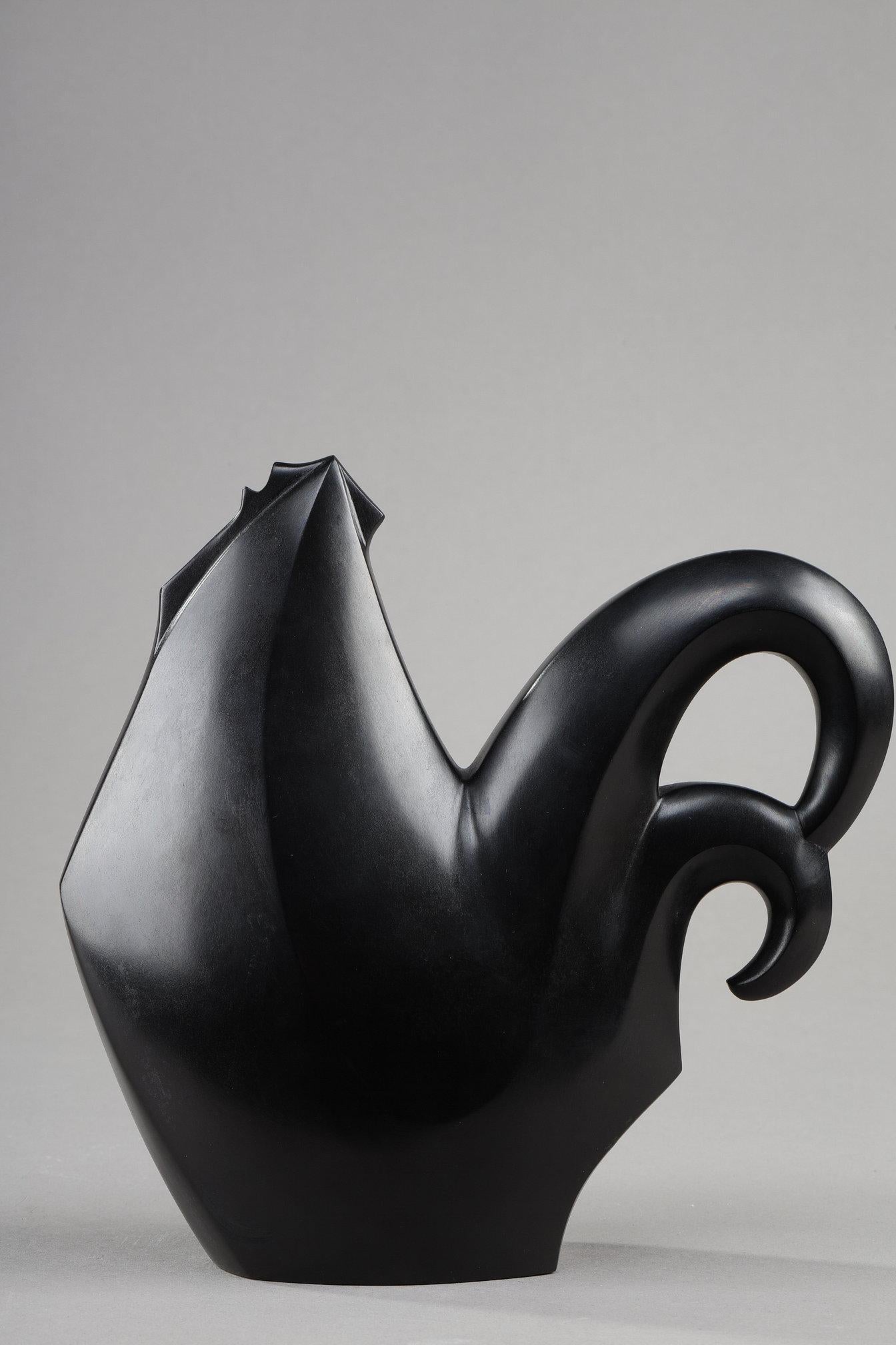 Bronzeskulptur eines stilisierten Hahns im Art Déco-Stil aus Japan (Japanisch) im Angebot