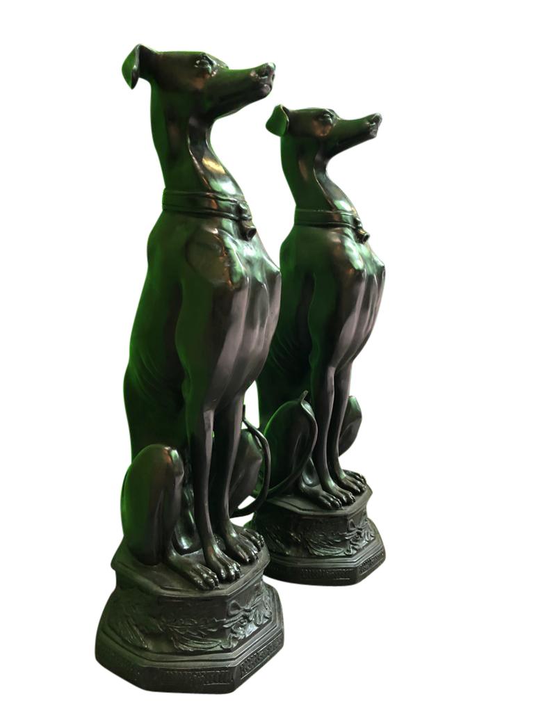 sitting greyhound statue
